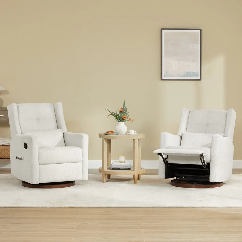 Lincoln Manual Swivel Glider Recliner with Lumbar Pillow