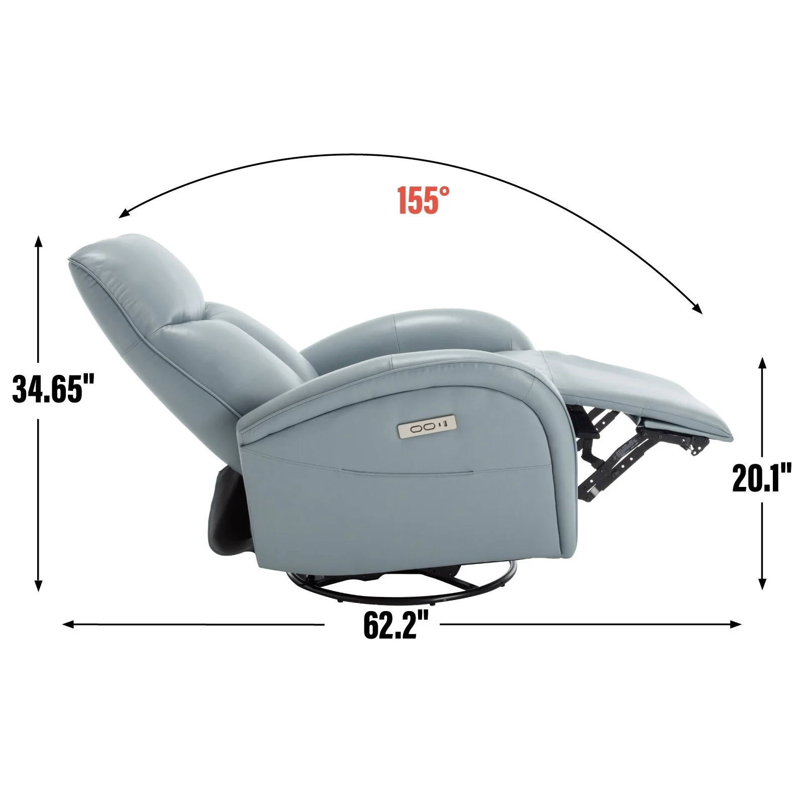 Armless Power Glider Recliner Chair with USB?C Charging & High Backrest