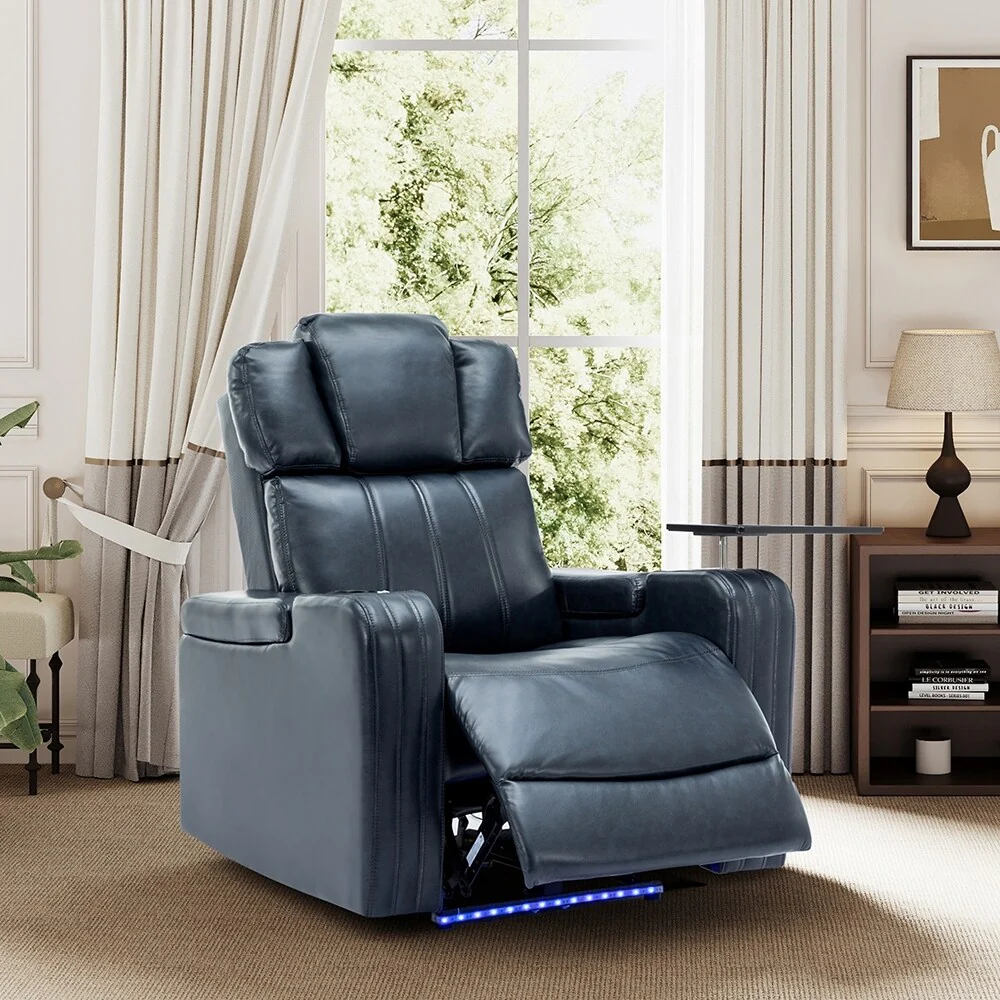 Home Theater Power Recliner, PU Leather, with BT Speaker, USB