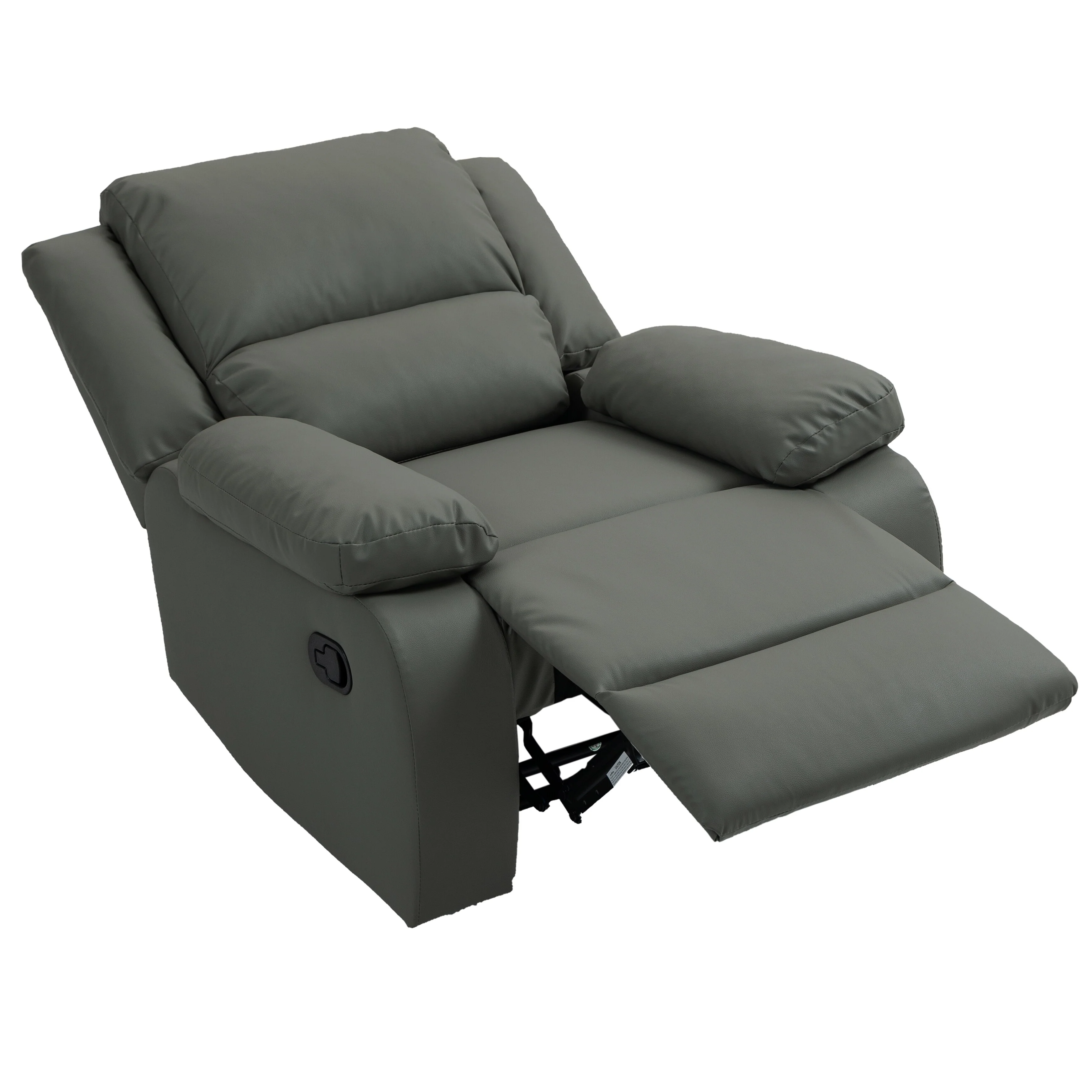 Vegan Leather Upholstered Push Back Manual Recliner Chair