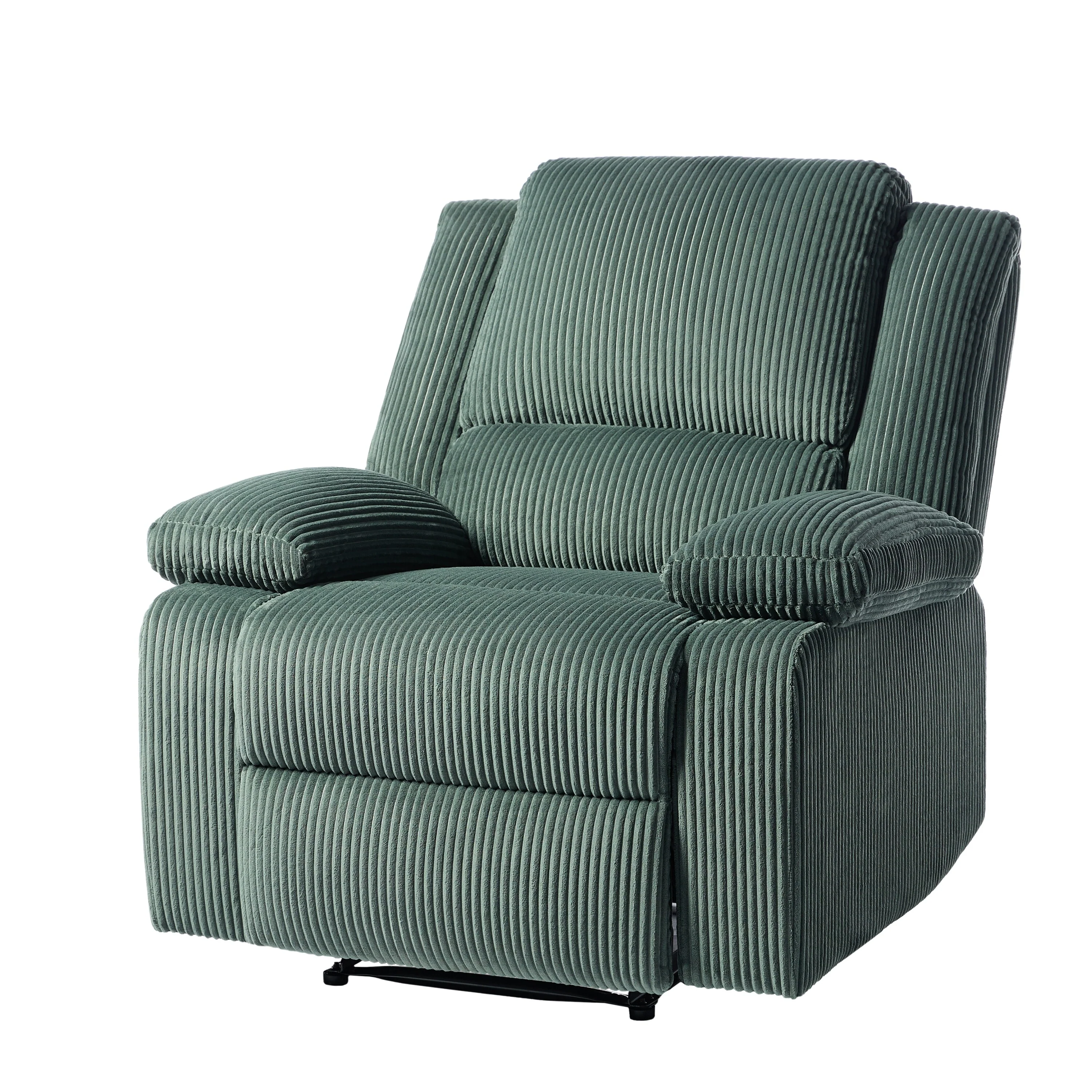 Vegan Leather Upholstered Push Back Manual Recliner Chair