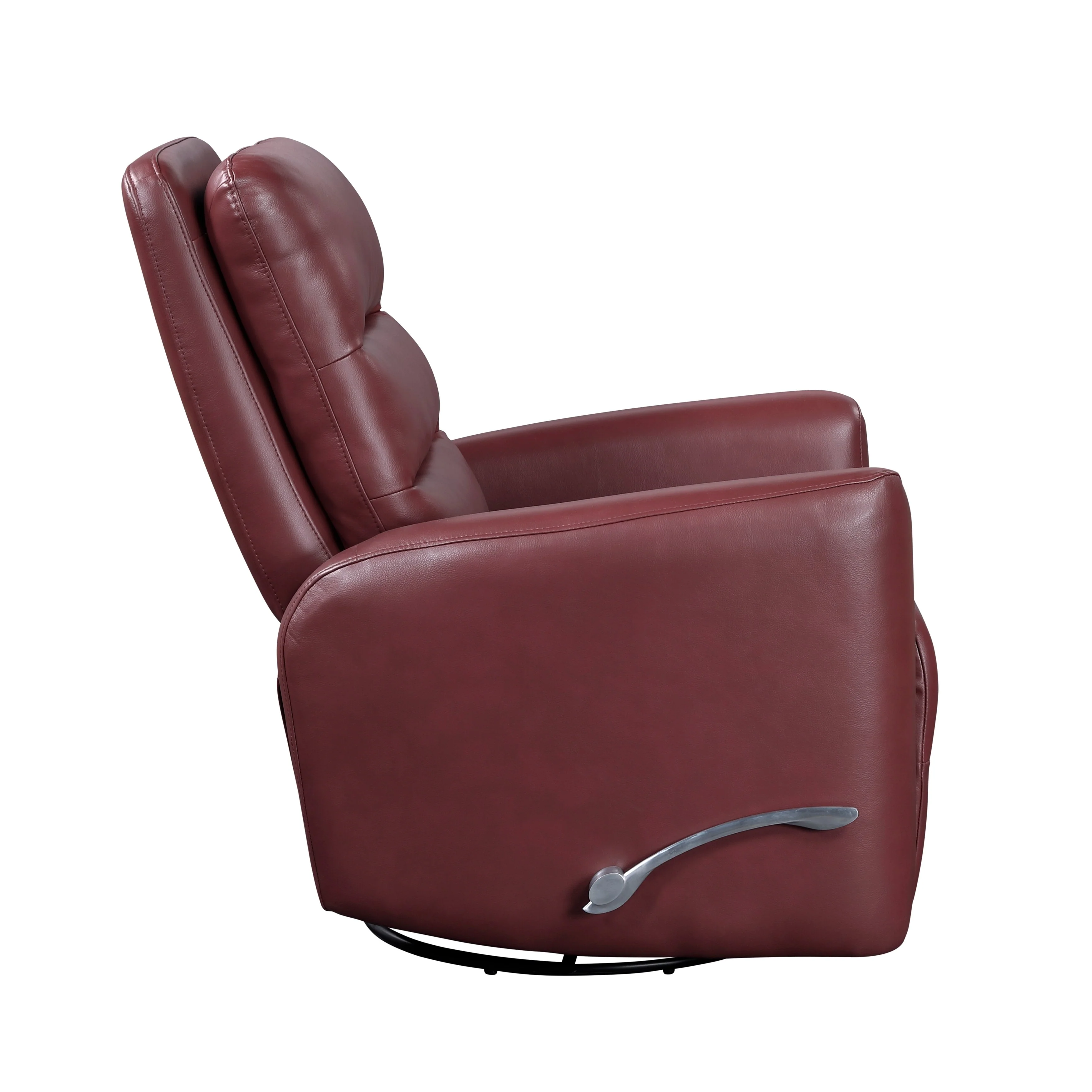 Glider Reclining Chair Swivel Motion Breathable Faux Leather Upholstery Luxury Living Room Furniture, Movie Chair