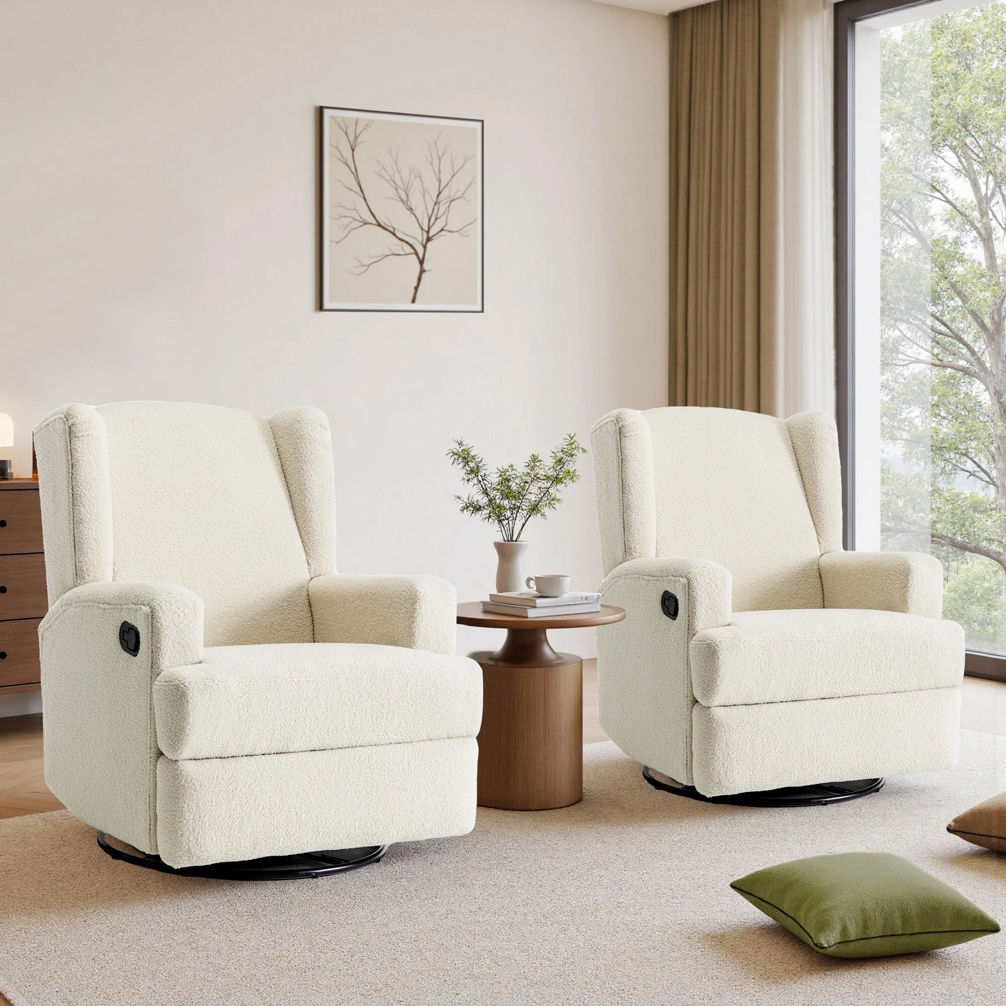 31'' W Manual Glider Swivel Glider Rocker Recliner Nursery Set of 2