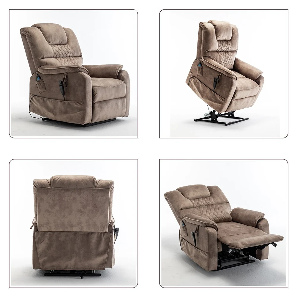 35.5W Dual Electric Power Lift Recliner,MassageHeat,180 degrees