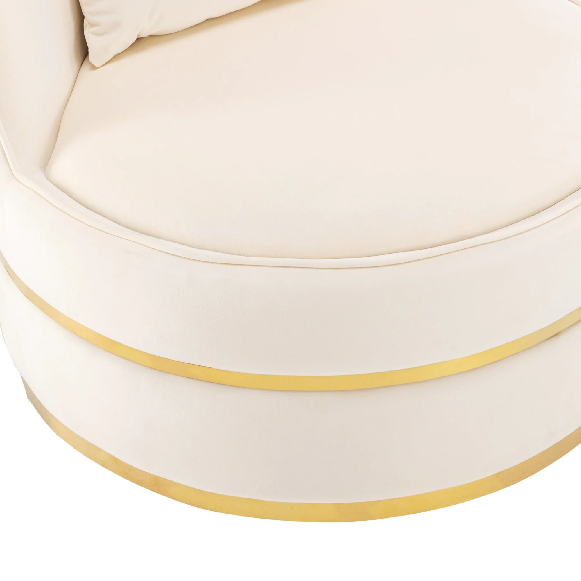 Velvet 360�� Swivel Accent Chair with Seat Cushion, Upholstered Barrel Chair with Stainless Steel Base Living Room Chair