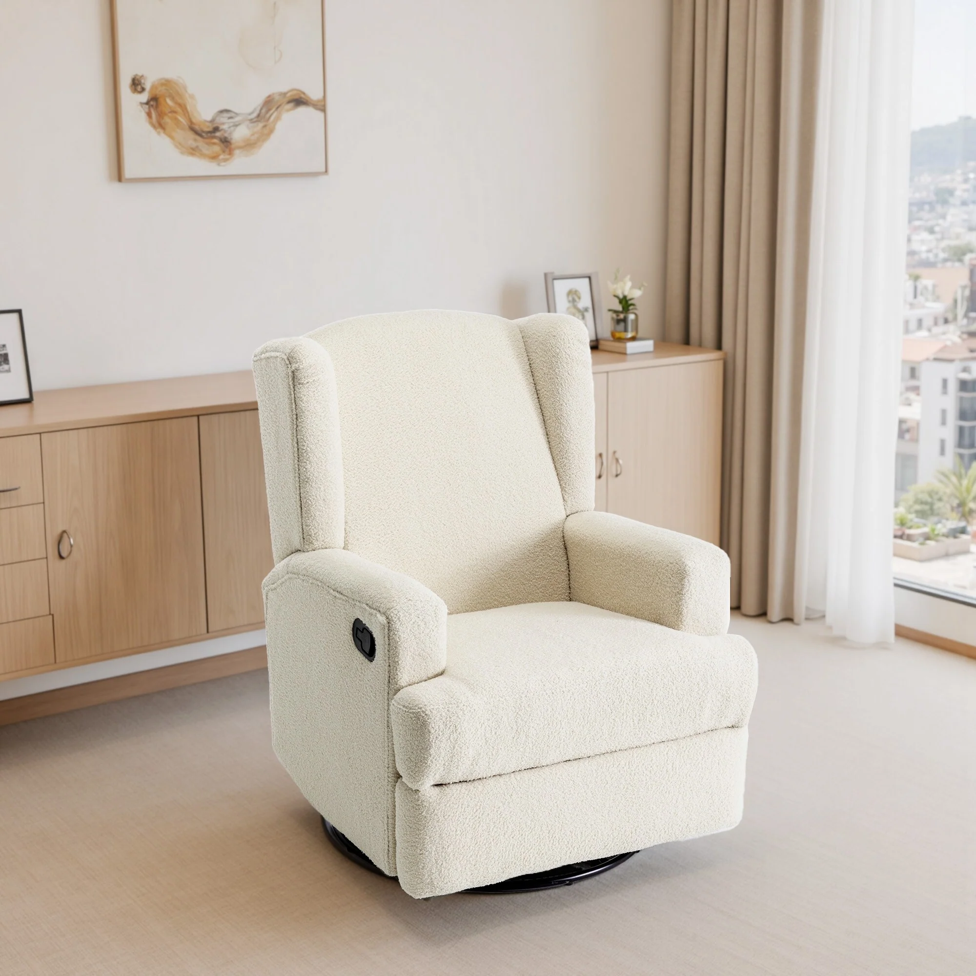 Swivel Wingback Glider Rocker Nursery Recliner Chair