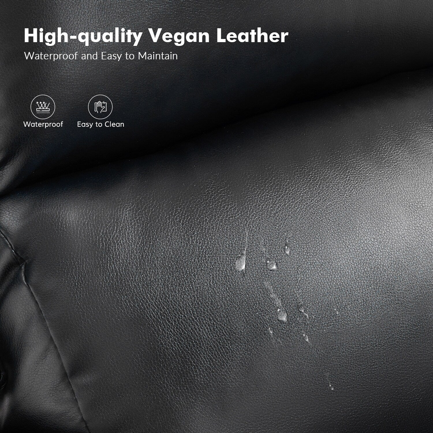 Terri Traditional Vegan Leather Manual Push Back Recliner by HULALA HOME