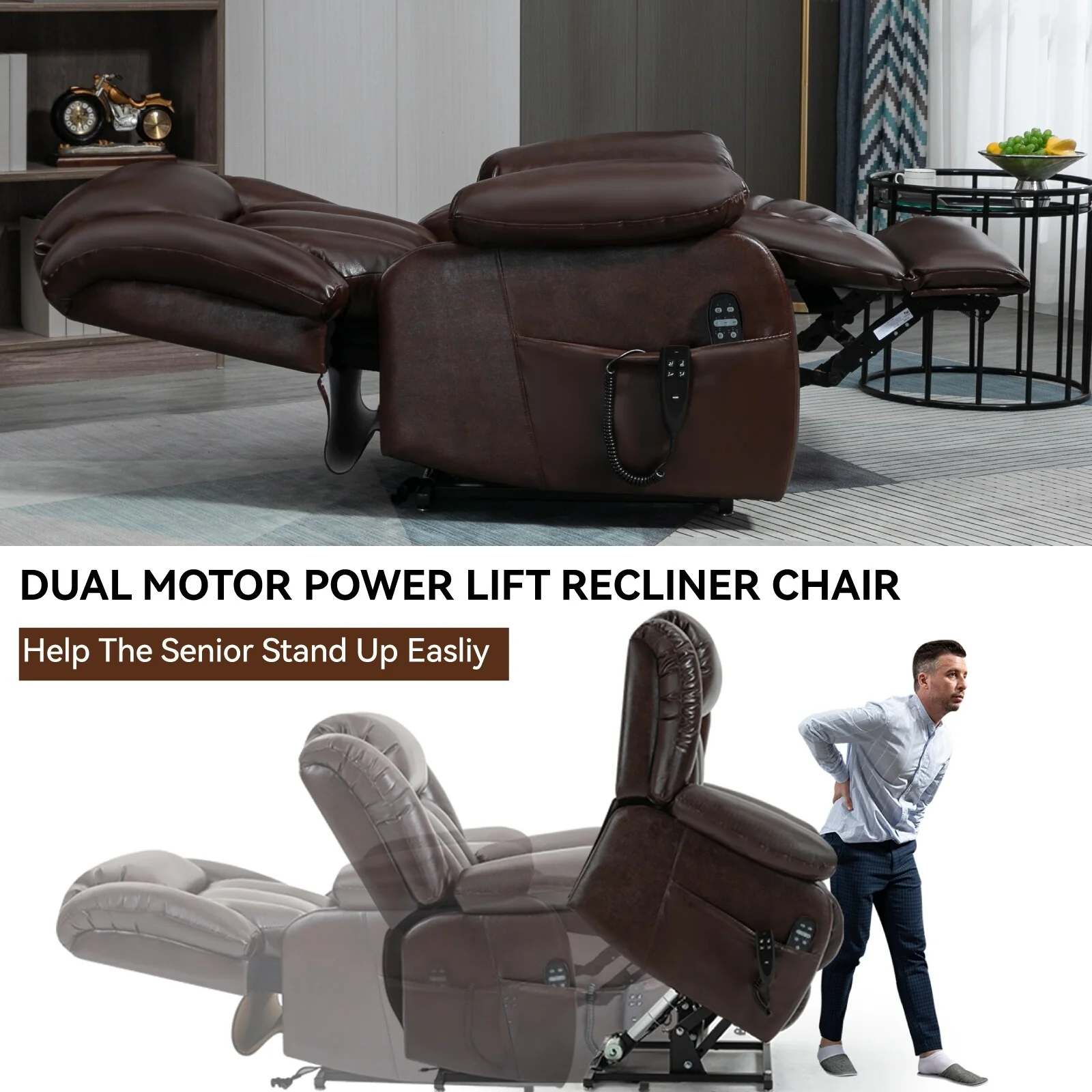 Power Lift Recliner Chair with 8-Point Vibration Massage