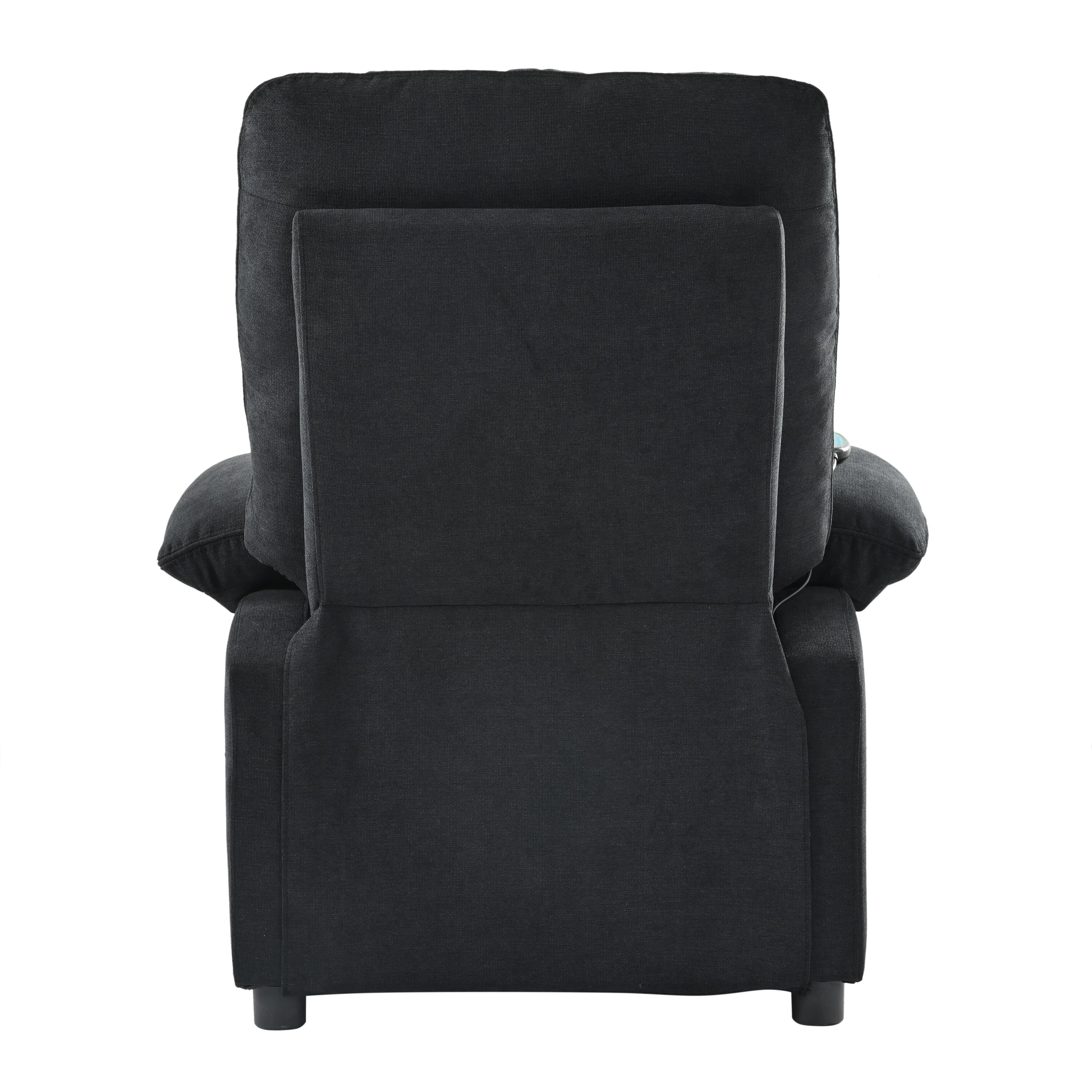 Black Manual Recliner with Massage, Heat, and Solid Wood Frame