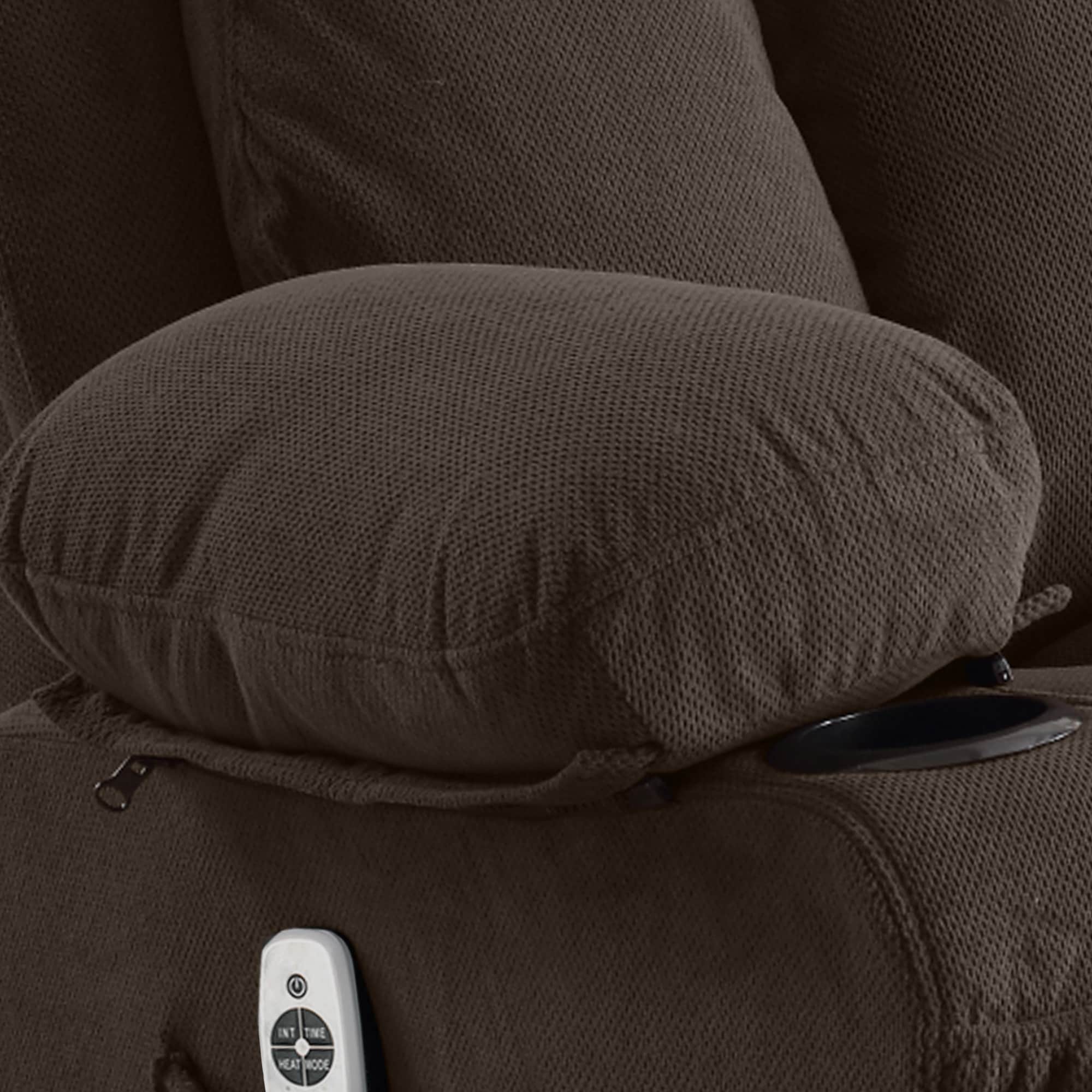 Swinging recliner massage heated sofa, with USB and 2 cup holders in side pockets