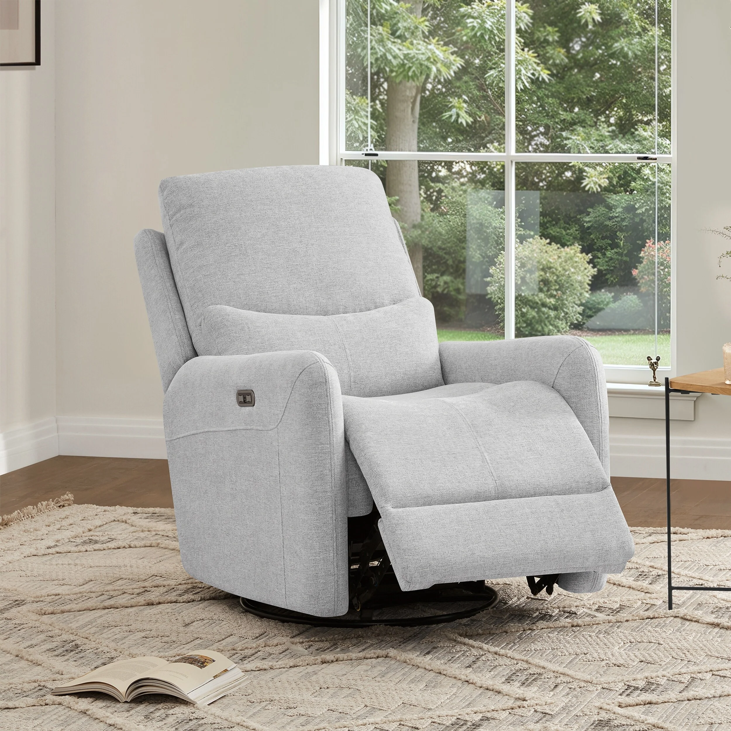 30 Power Recliner 360-degree Swivel Arm Chair Faux Leather