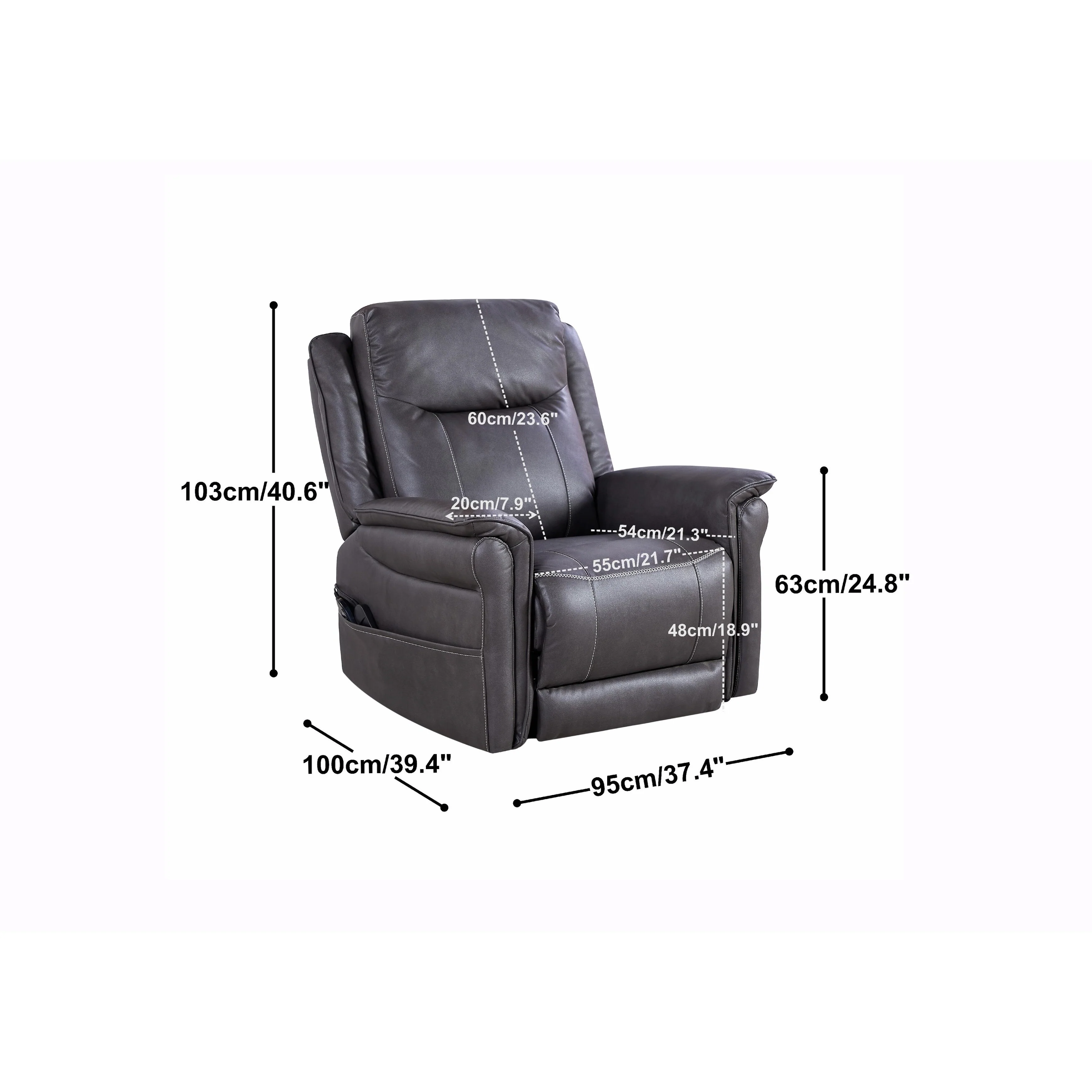 Rocking and 240 Degree Swivel Single Sofa Seat Recliner Chair, Infinite Position