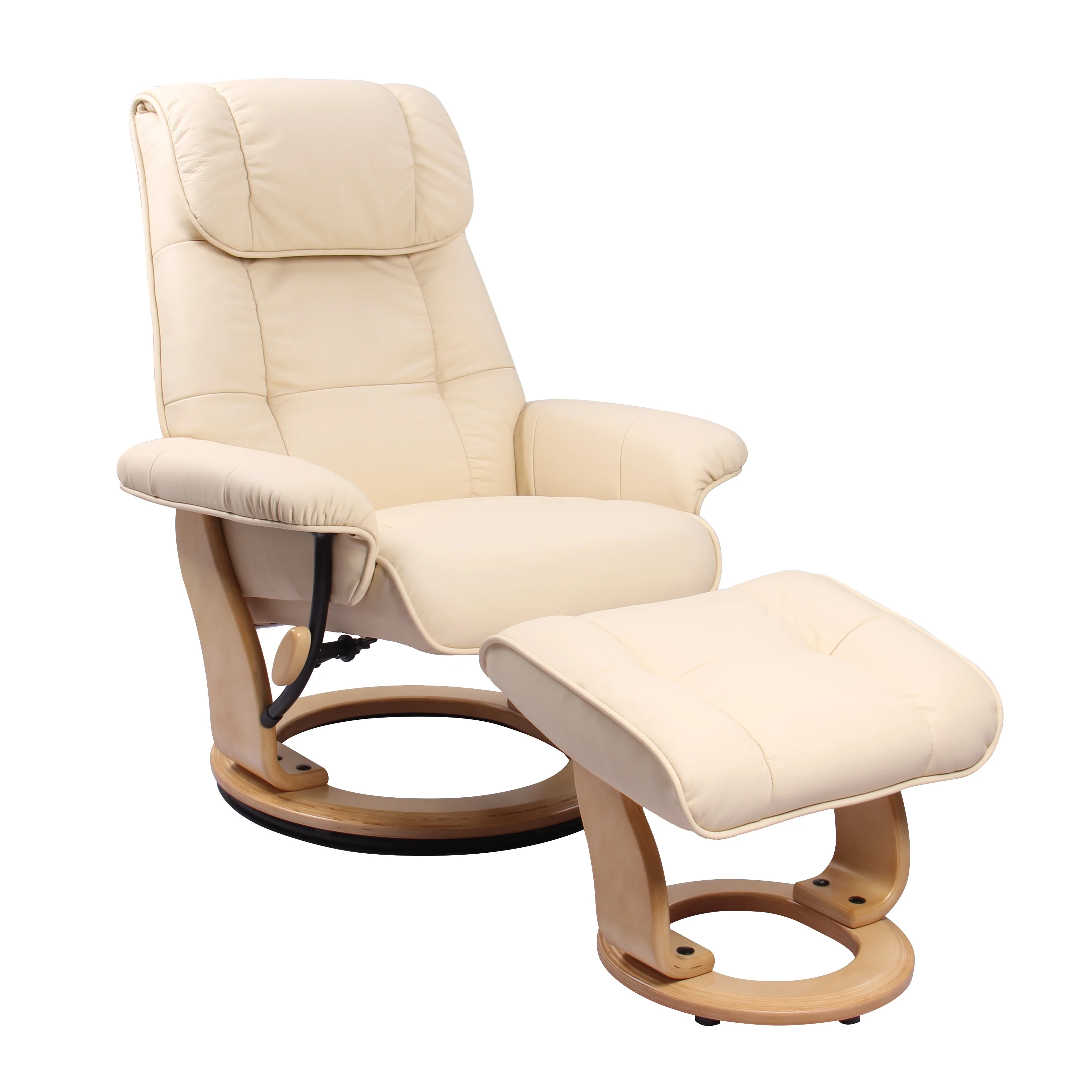 Copper Grove Caret Top Grain Leather Recliner and Ottoman