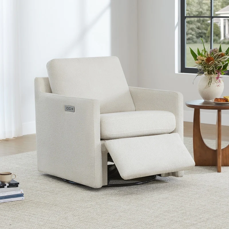 Nora Power Swivel Accent Chair Wall Hugger with Electric Footrests