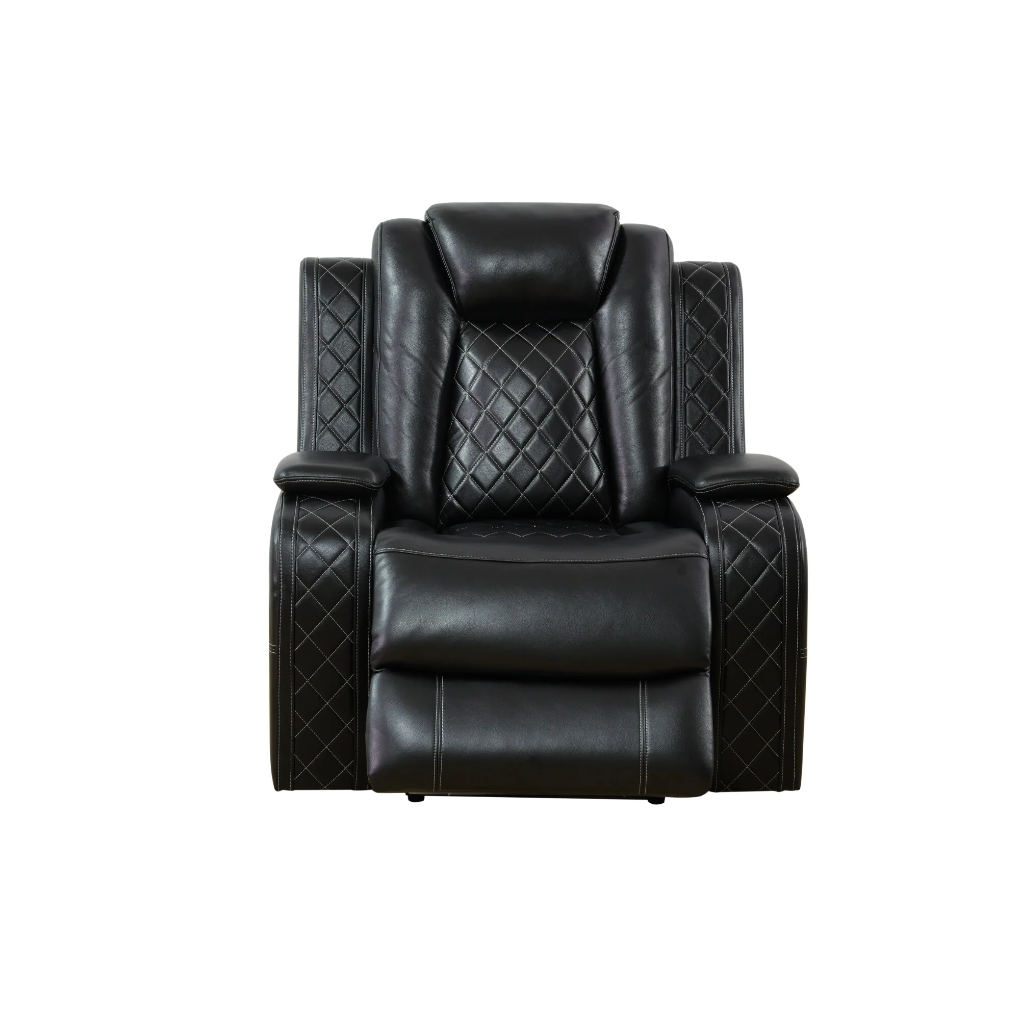 Modern Breathing Leather Recliner Chair with Ambient Lighting and USB-Powered LED
