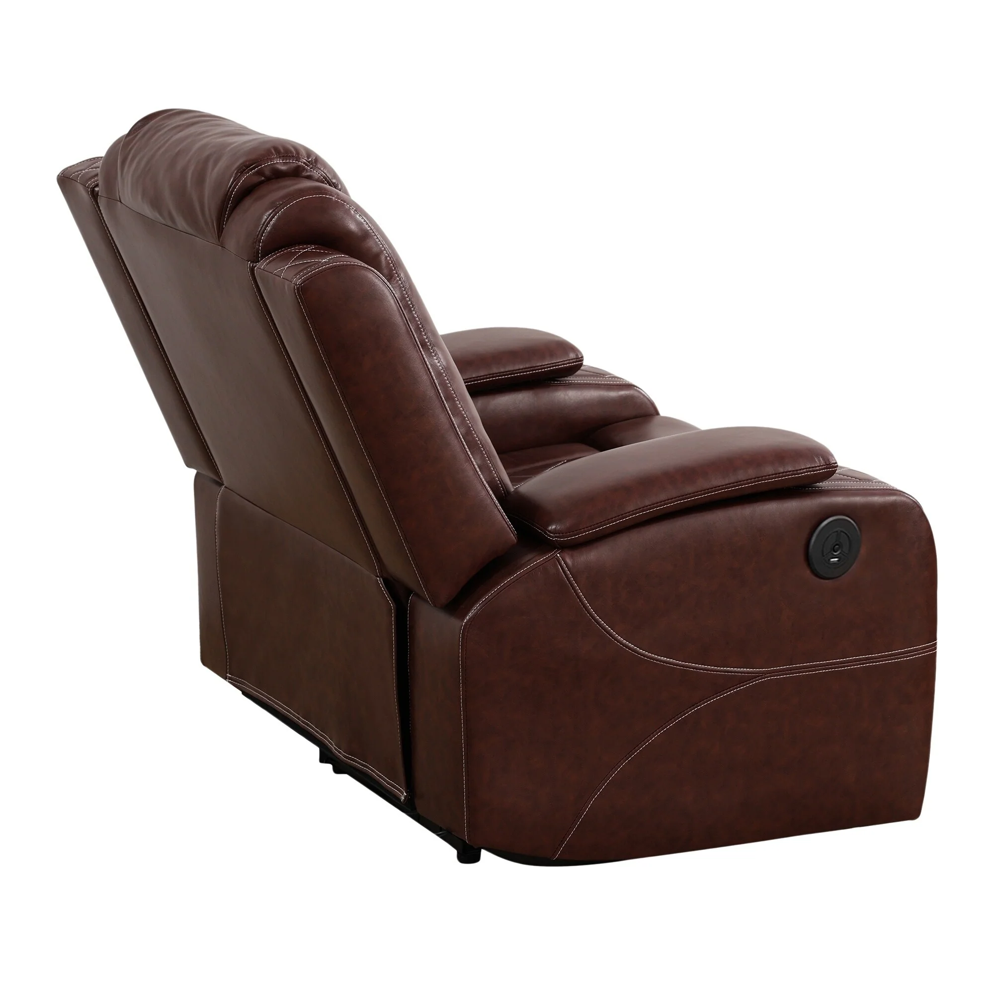 Modern Breathing Leather Recliner Chair with Ambient Lighting and USB-Powered LED