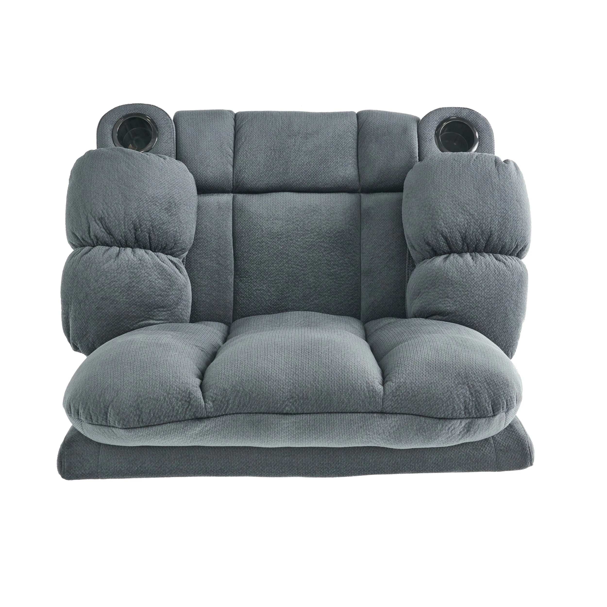 Fabric Manual Recliner Chair with Dual Cup Holders and Generous Padded Cushions