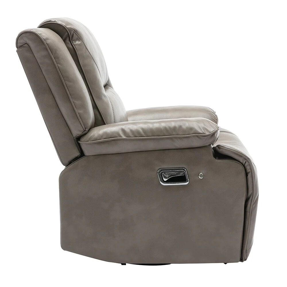 360�� Swivel Rocker Recliner with LED Lights, Manual Media Chair