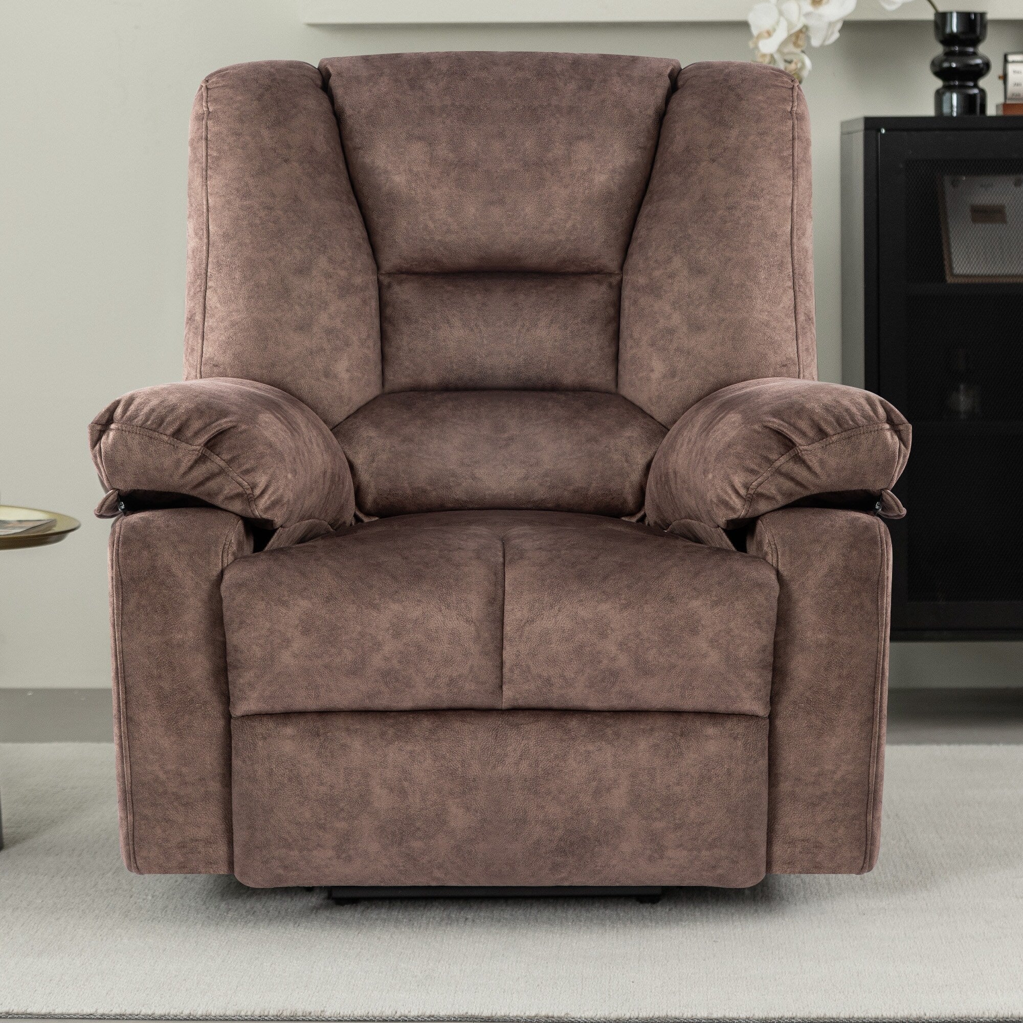 Grey Power Lift Recliner with Massage & Adjustable Positions