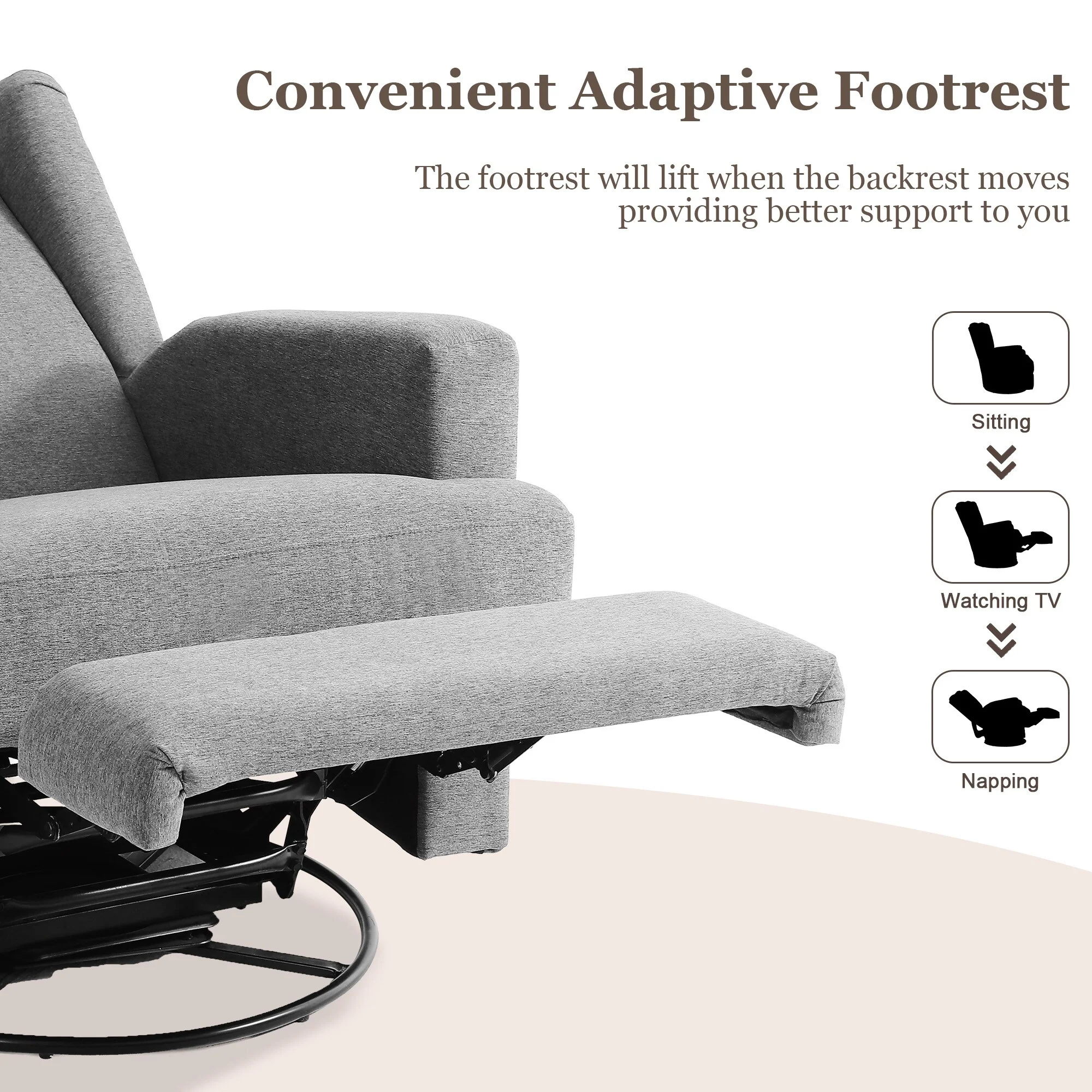 31'' W Manual Glider Swivel Glider Rocker Recliner Nursery Set of 2