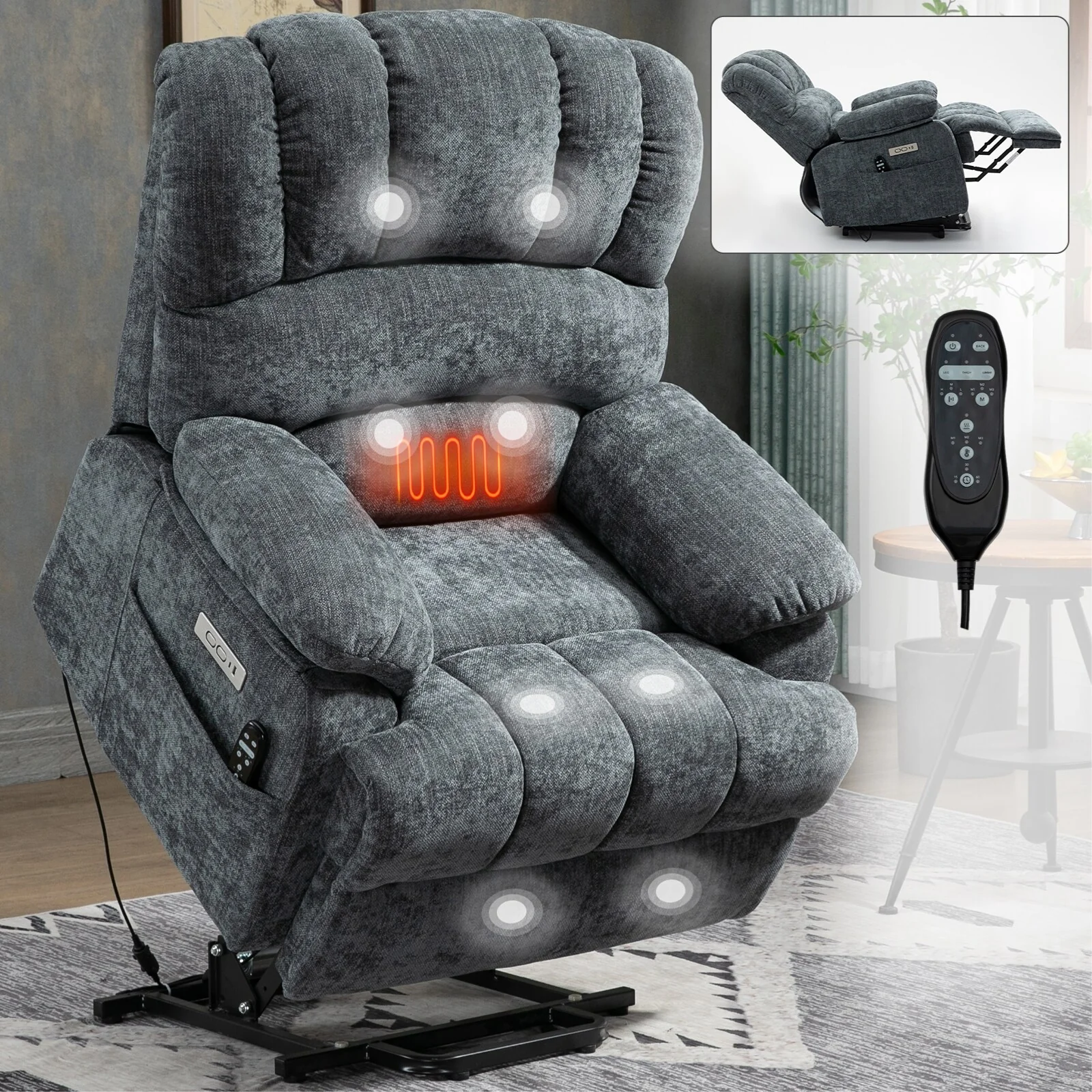 Chenille Power Lift Recliner Chair