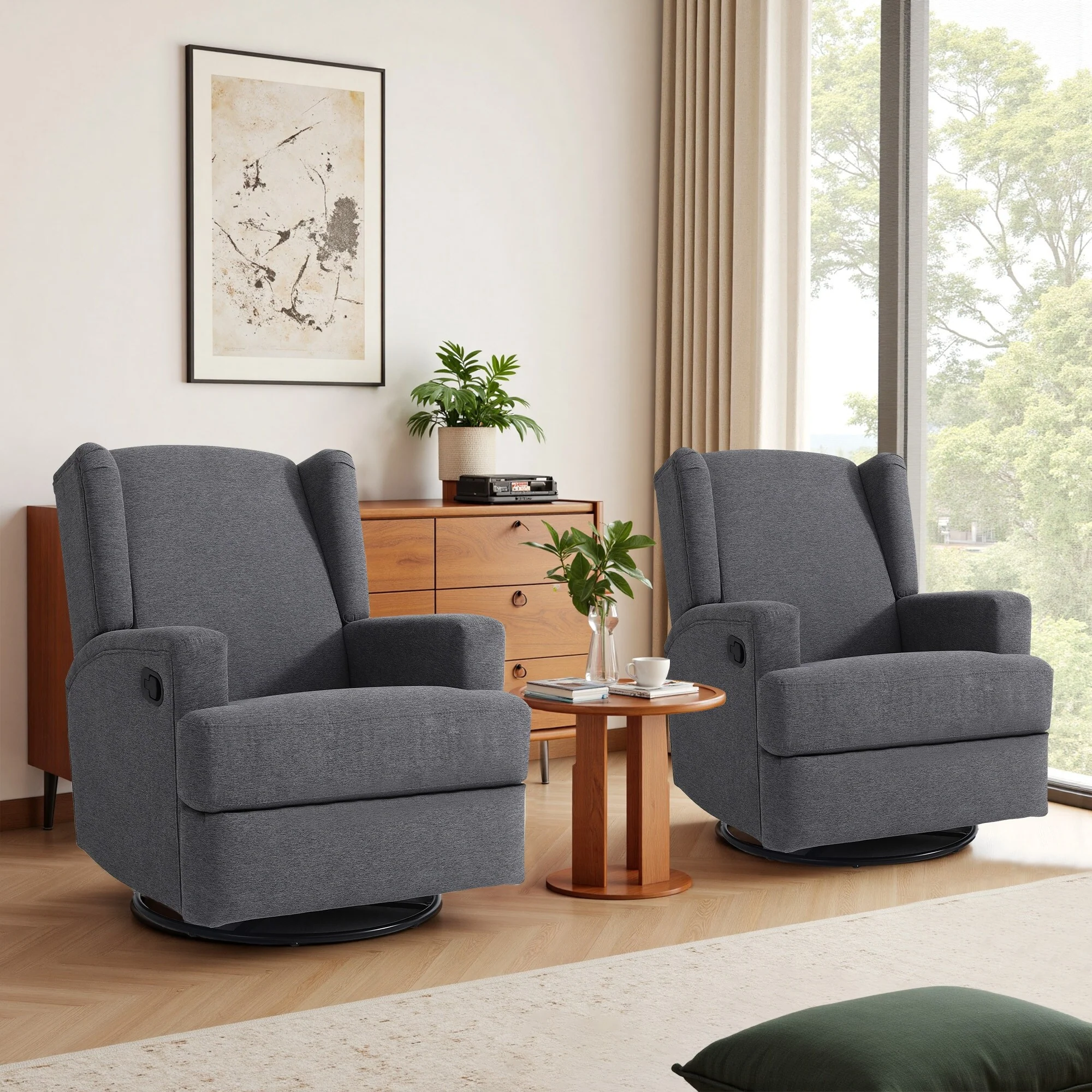 Swivel Glider Rocker Nursery Recliner Chair set of 2