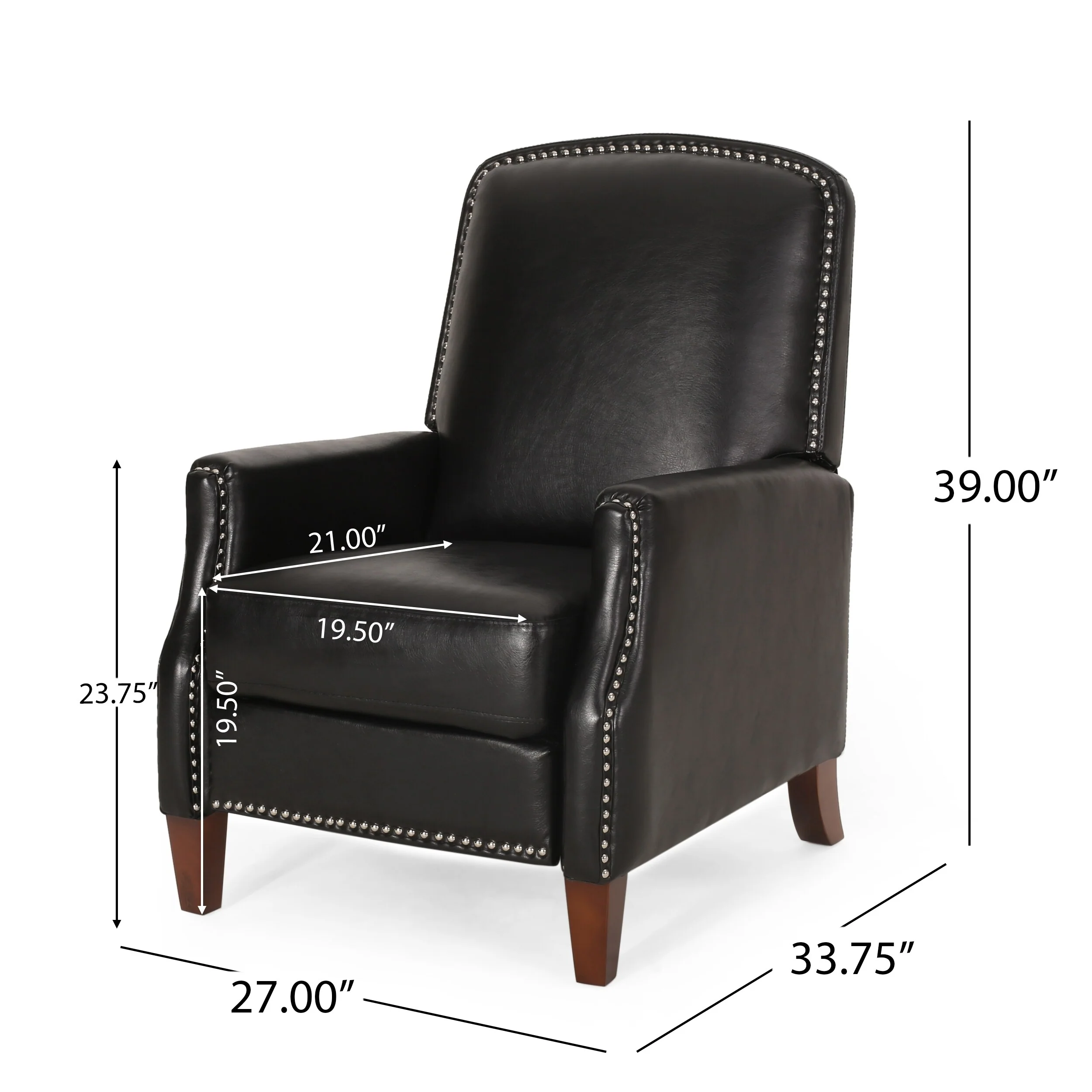PU Leather Recliner Chair with Rivets