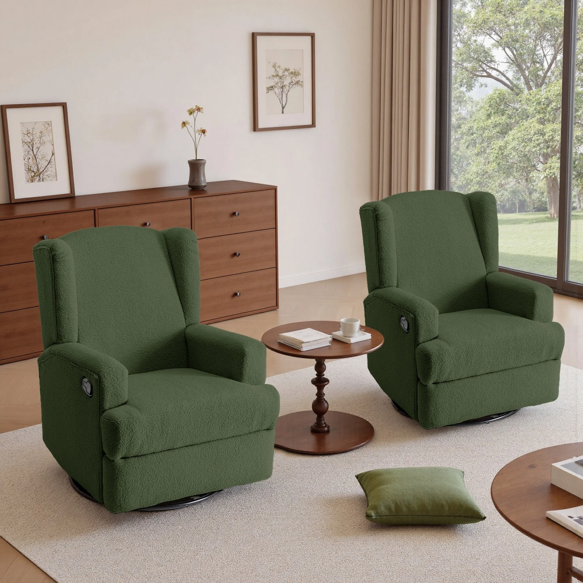 31'' W Manual Glider Swivel Glider Rocker Recliner Nursery Set of 2