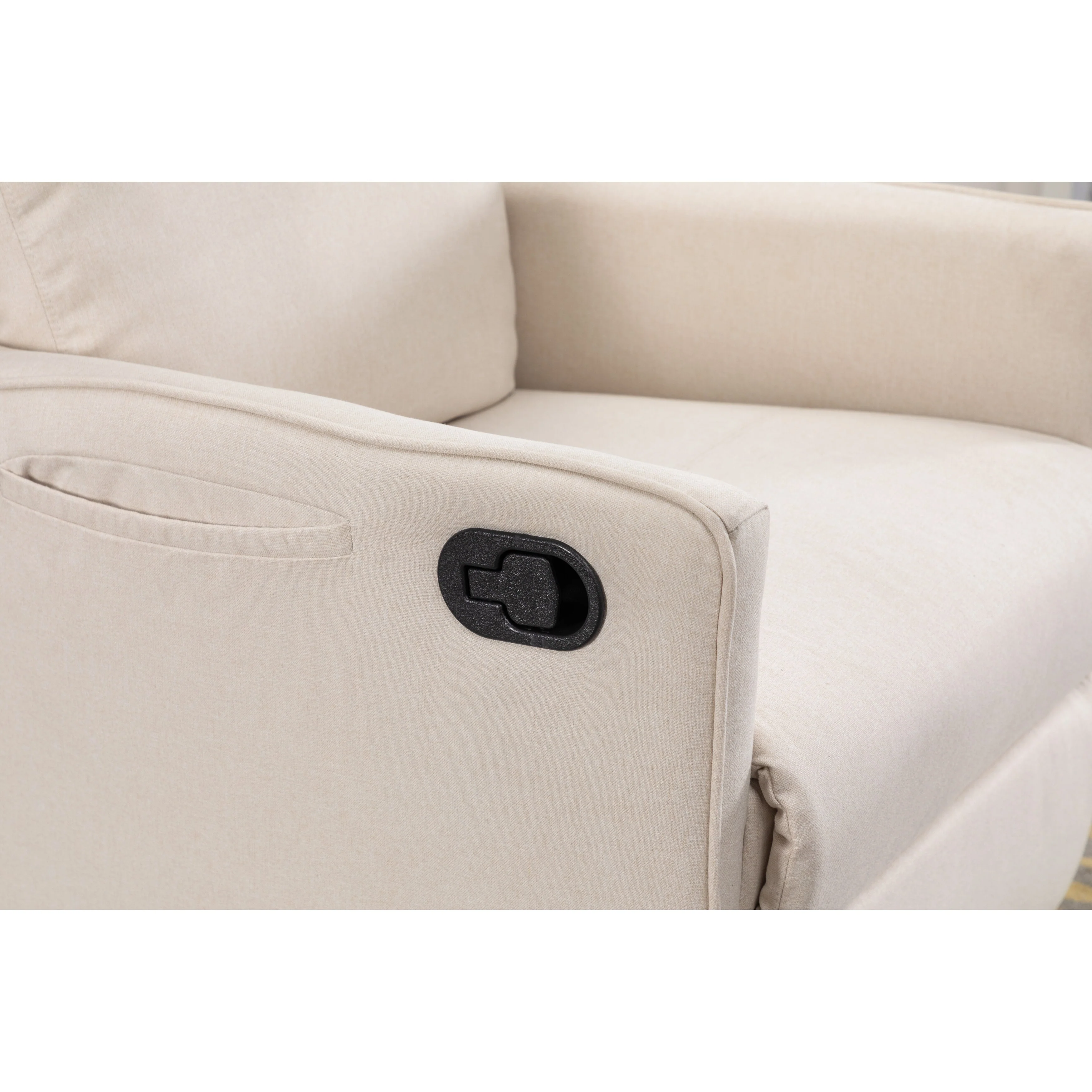 Manual Swivel Rocker Recliner Chair with Adjustable Back & Footrest