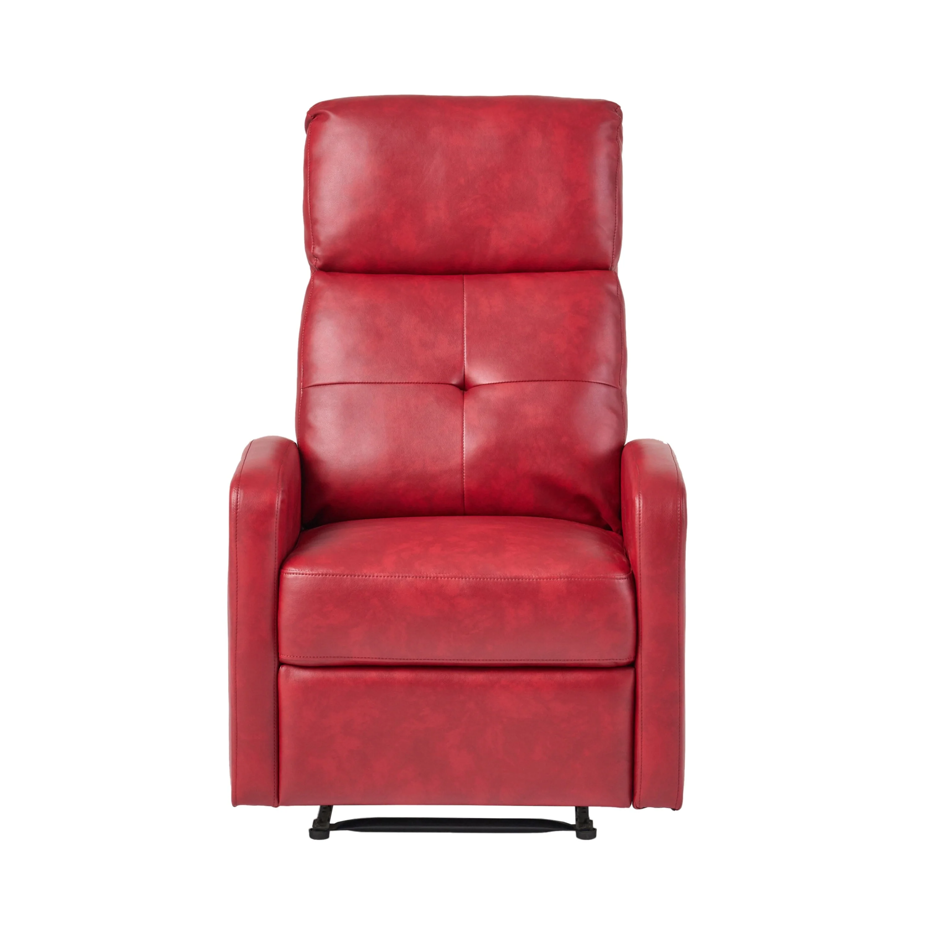 Roomfitters Elegant Contemporary PU Leather Recliner, Stylish Recliner Chair for Living Room or Bedroom, Red