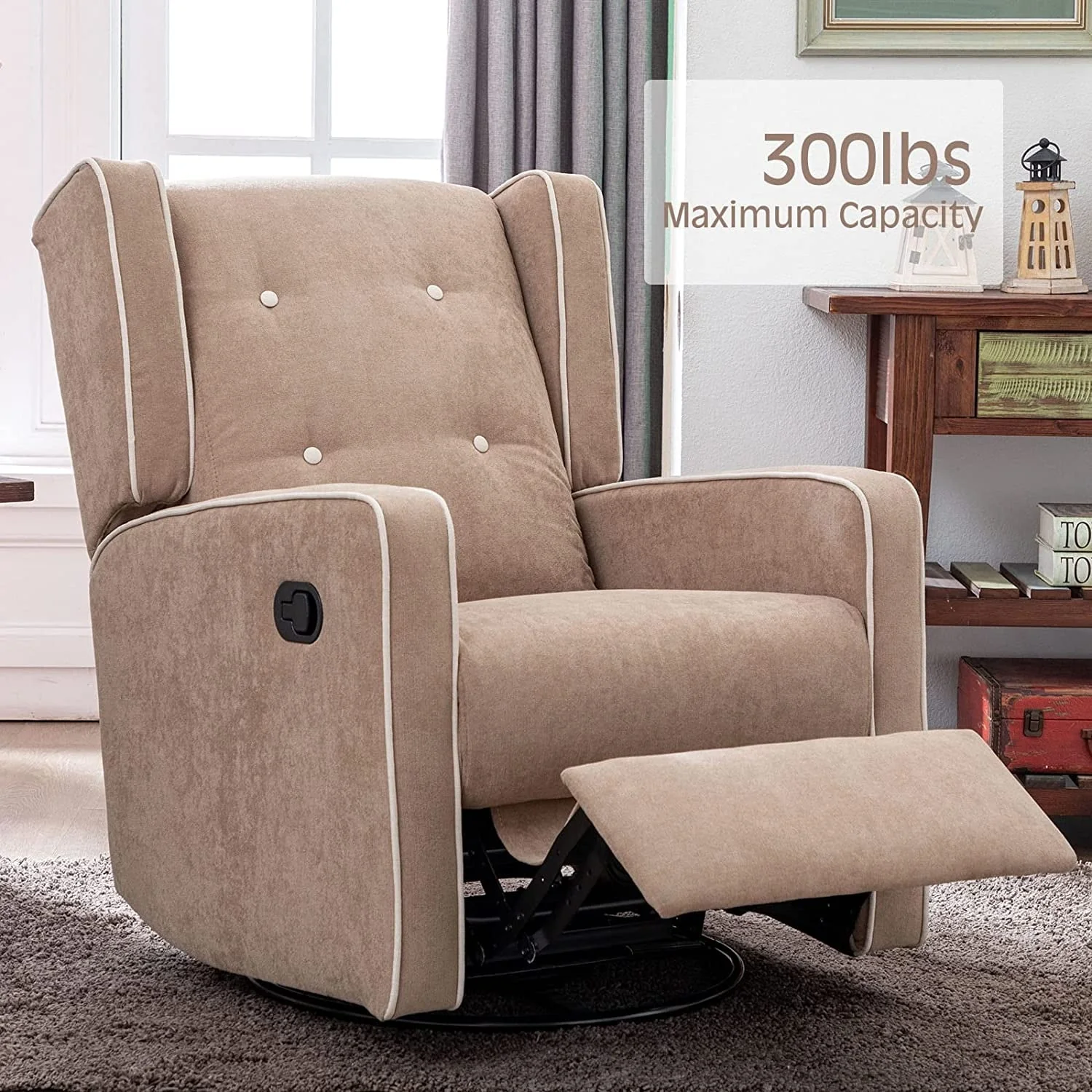 Racing Swivel Rocker Recliner Chair Single Seat Set of two