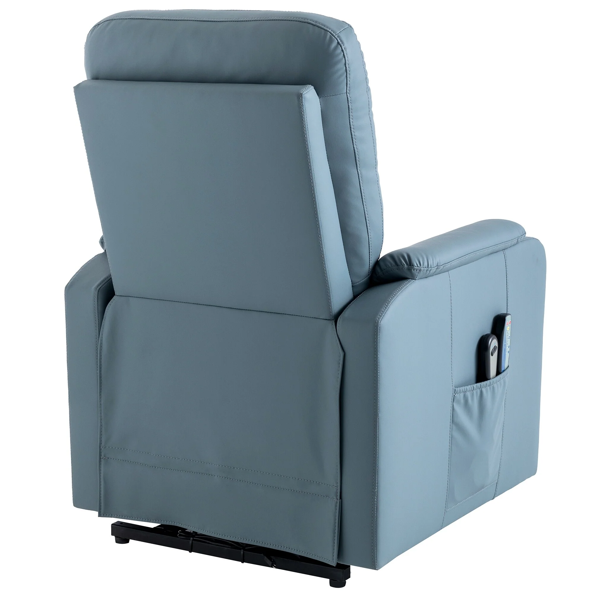 Blue Power Lift Recliner with Heat, Massage & Side Pocket