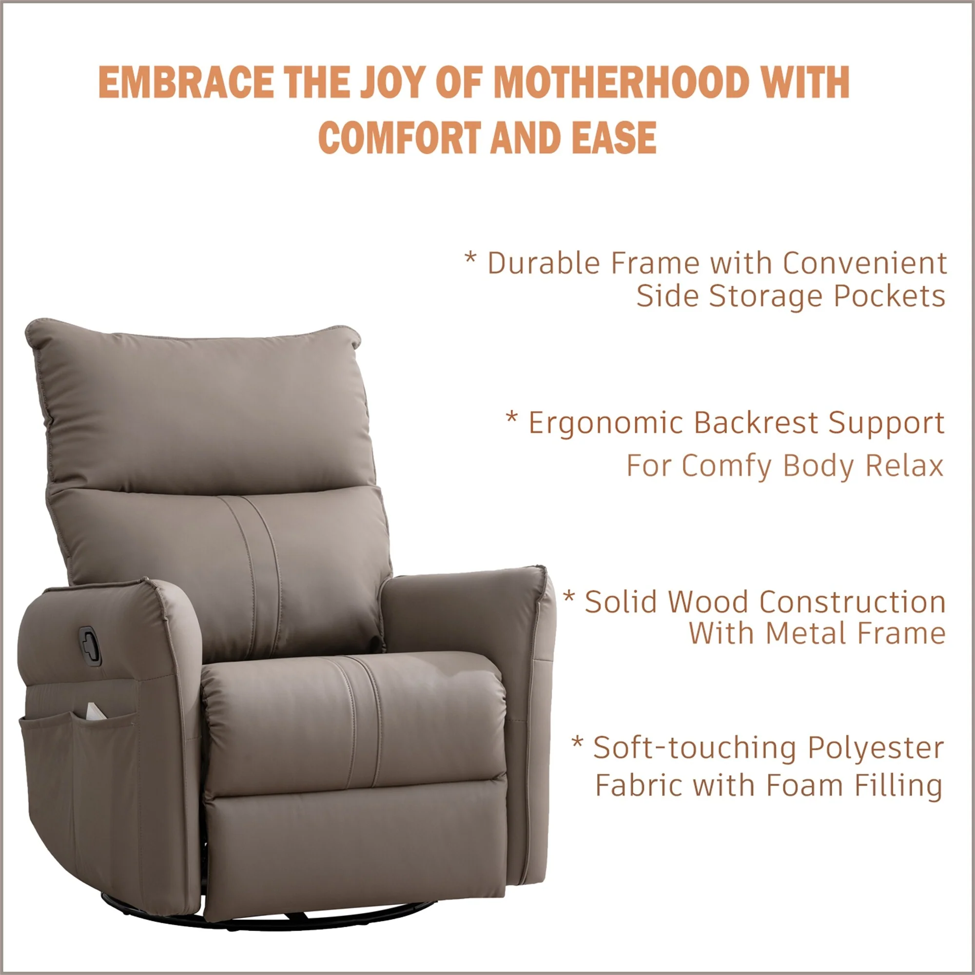 PU Rocking Recliner Chair