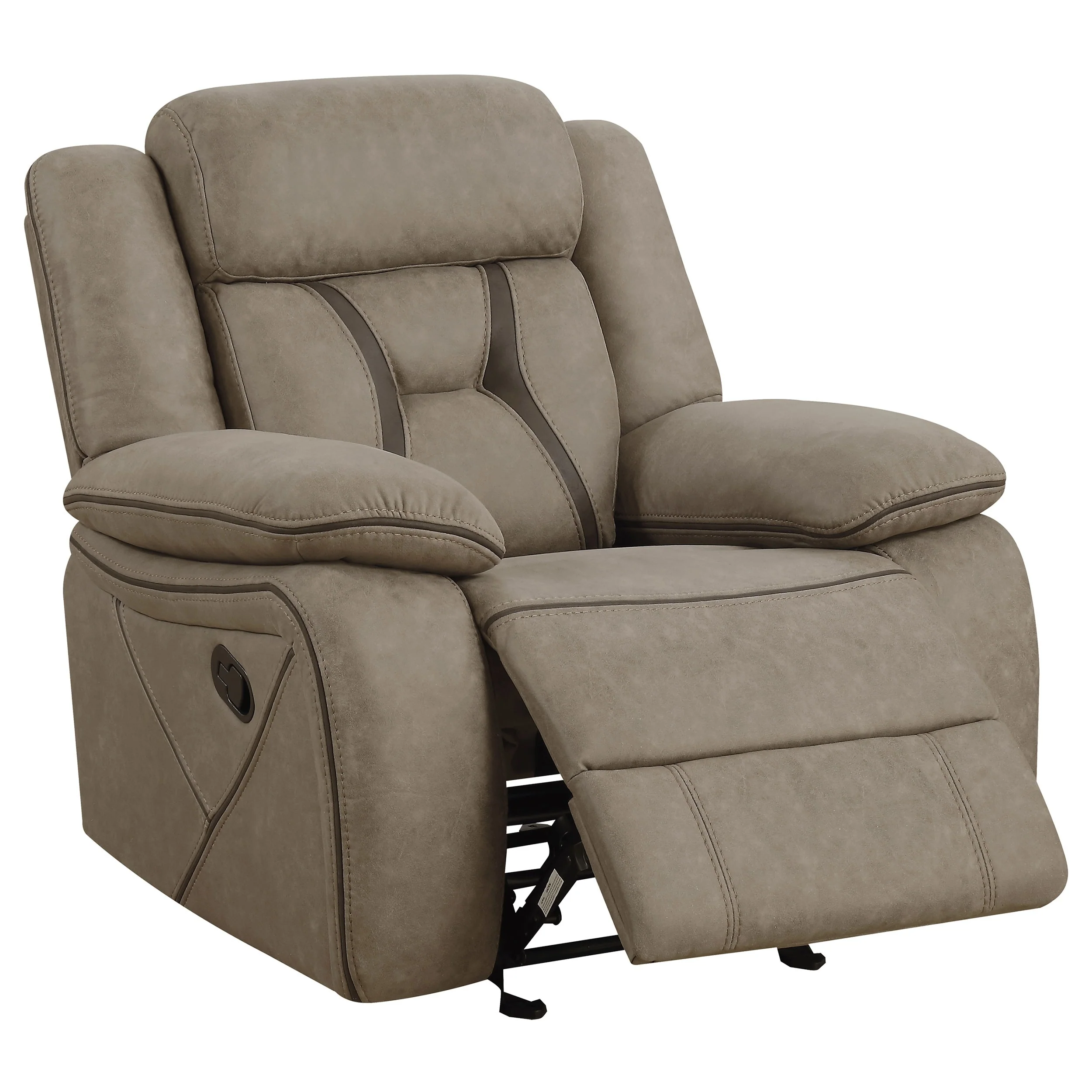 Higgins Overstuffed Upholstered Glider Recliner