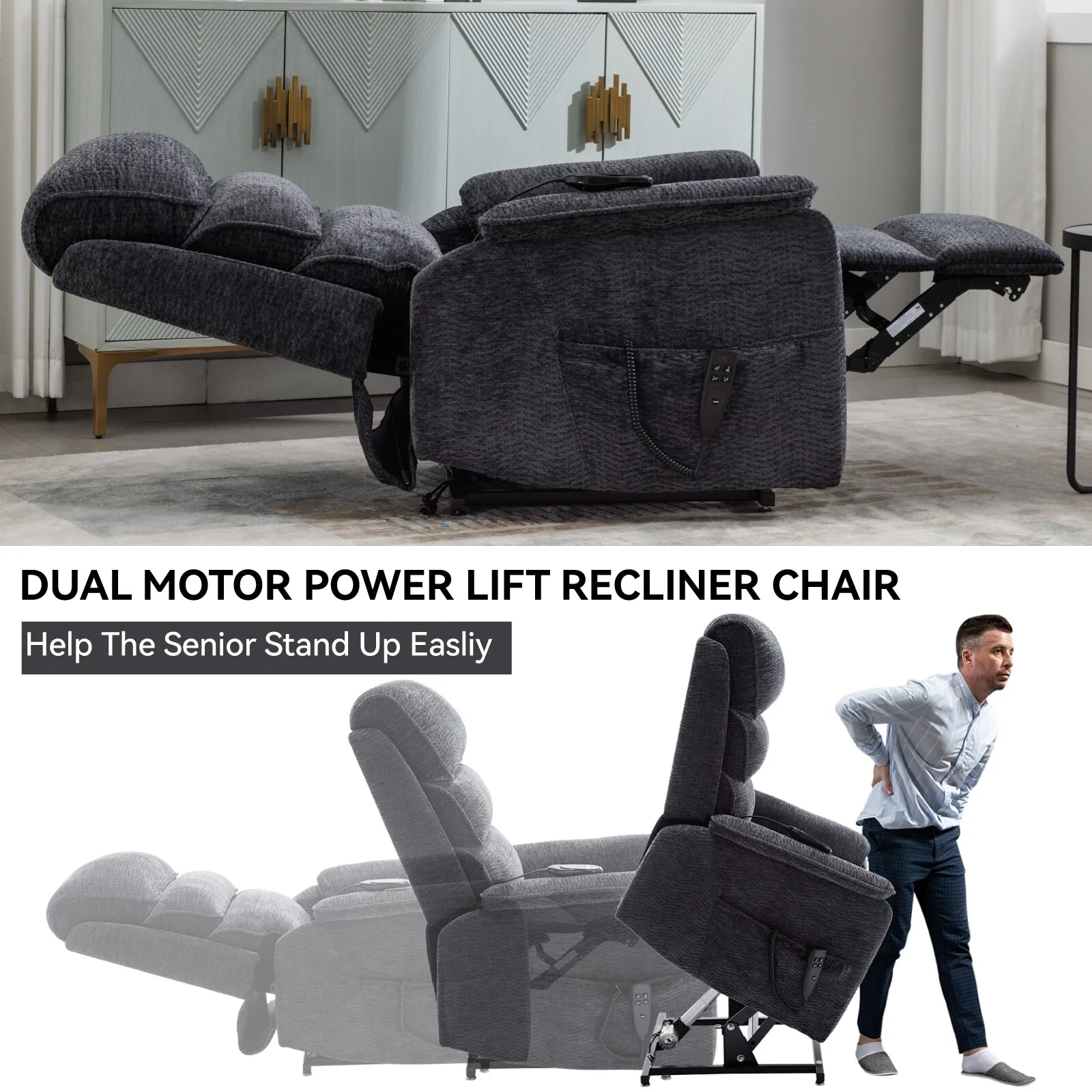 Power Lift Recliner Chair with Power-Remote