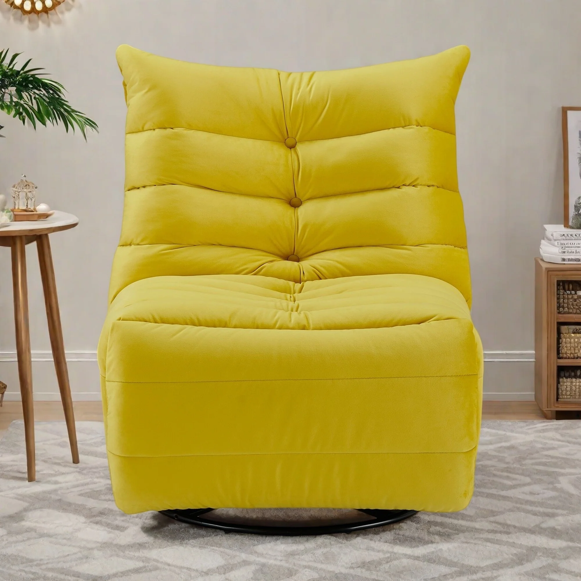 Reading Recliner Chair with Manual Handle - Elegant Lightweight Design for Home Office