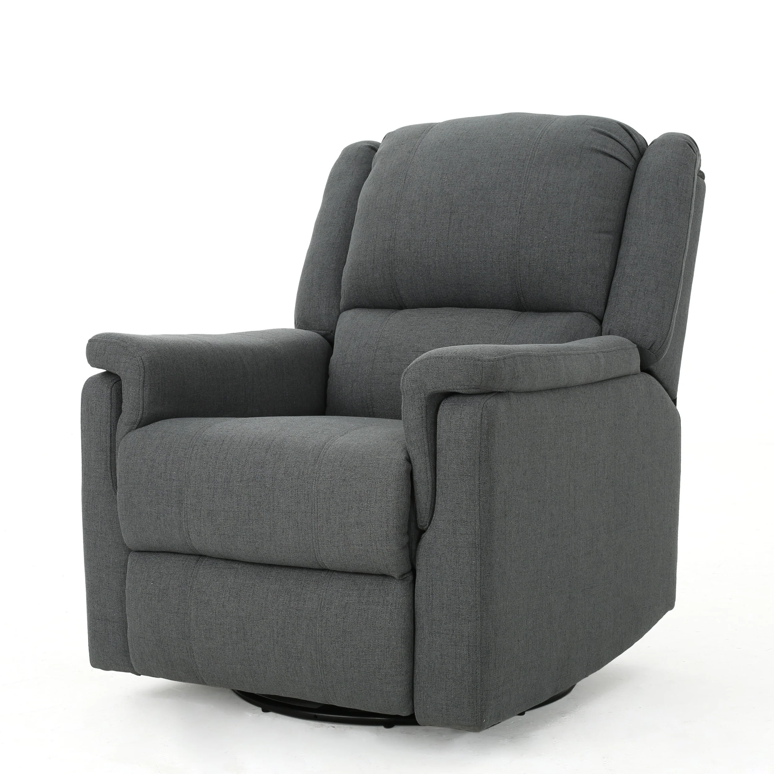 Roomfitters Fabric Glider Recliner with Swivel, Manual Reclining Chair