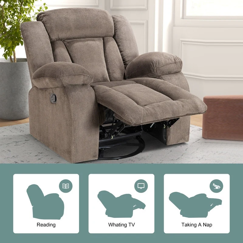 Rocker and Swivel Upholstered Recliner