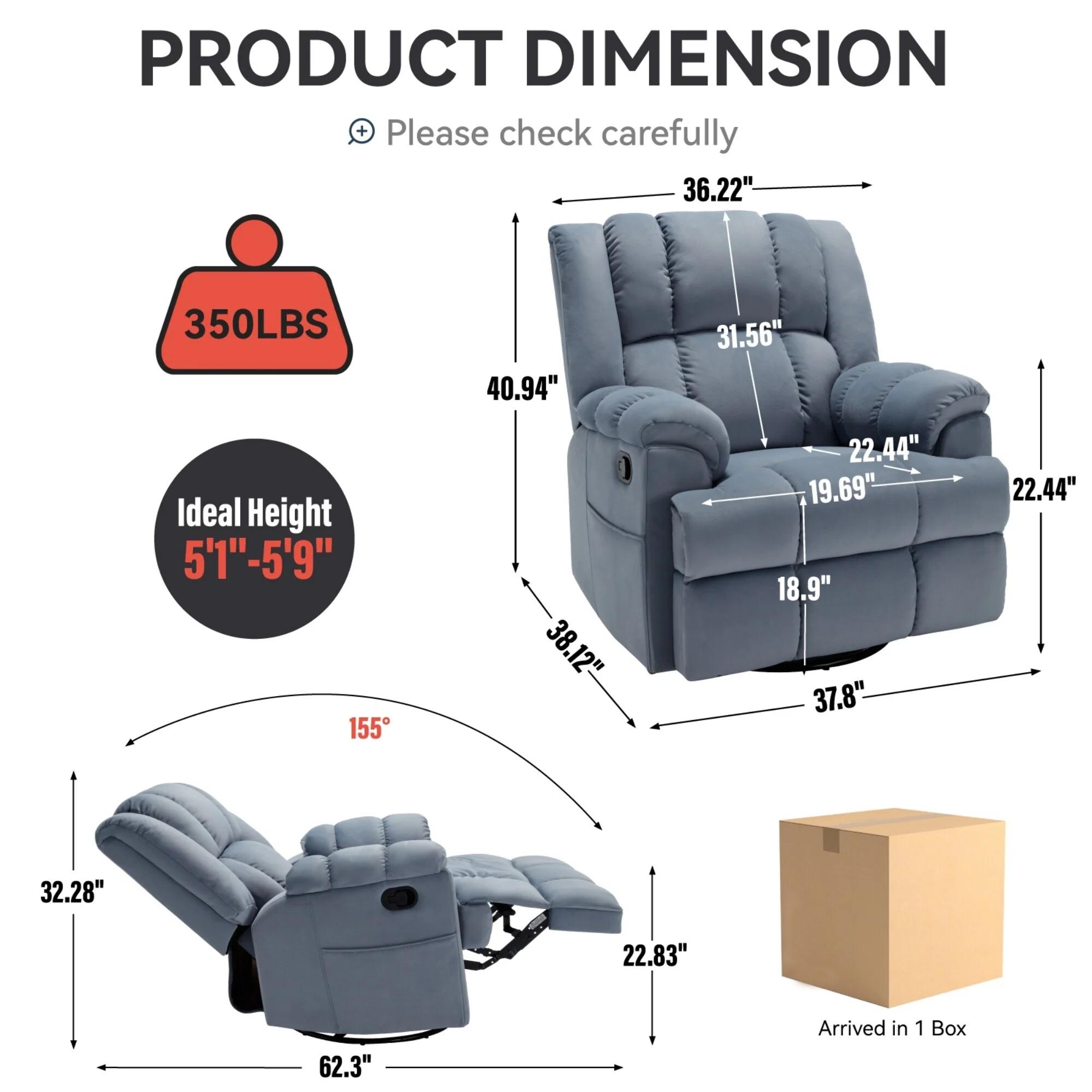 Modern Fabric Recliner