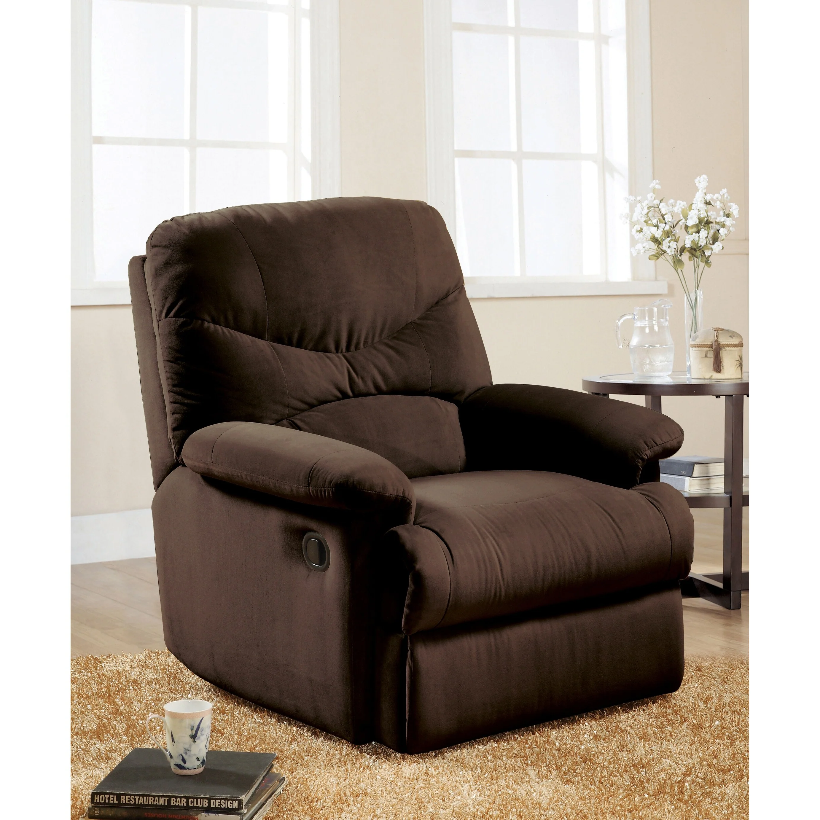 Chocolate Microfiber Motion Glider Recliner
