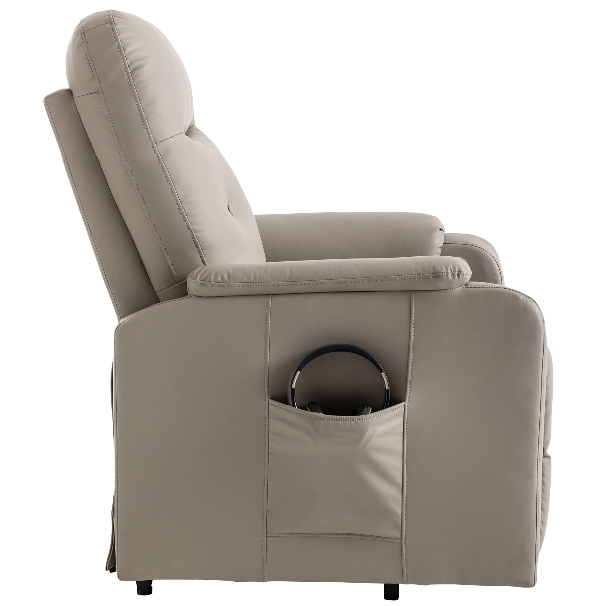 Blue Power Lift Recliner featuring Massage, Heating Function, Adjustable Settings, and Convenient Side Pocket