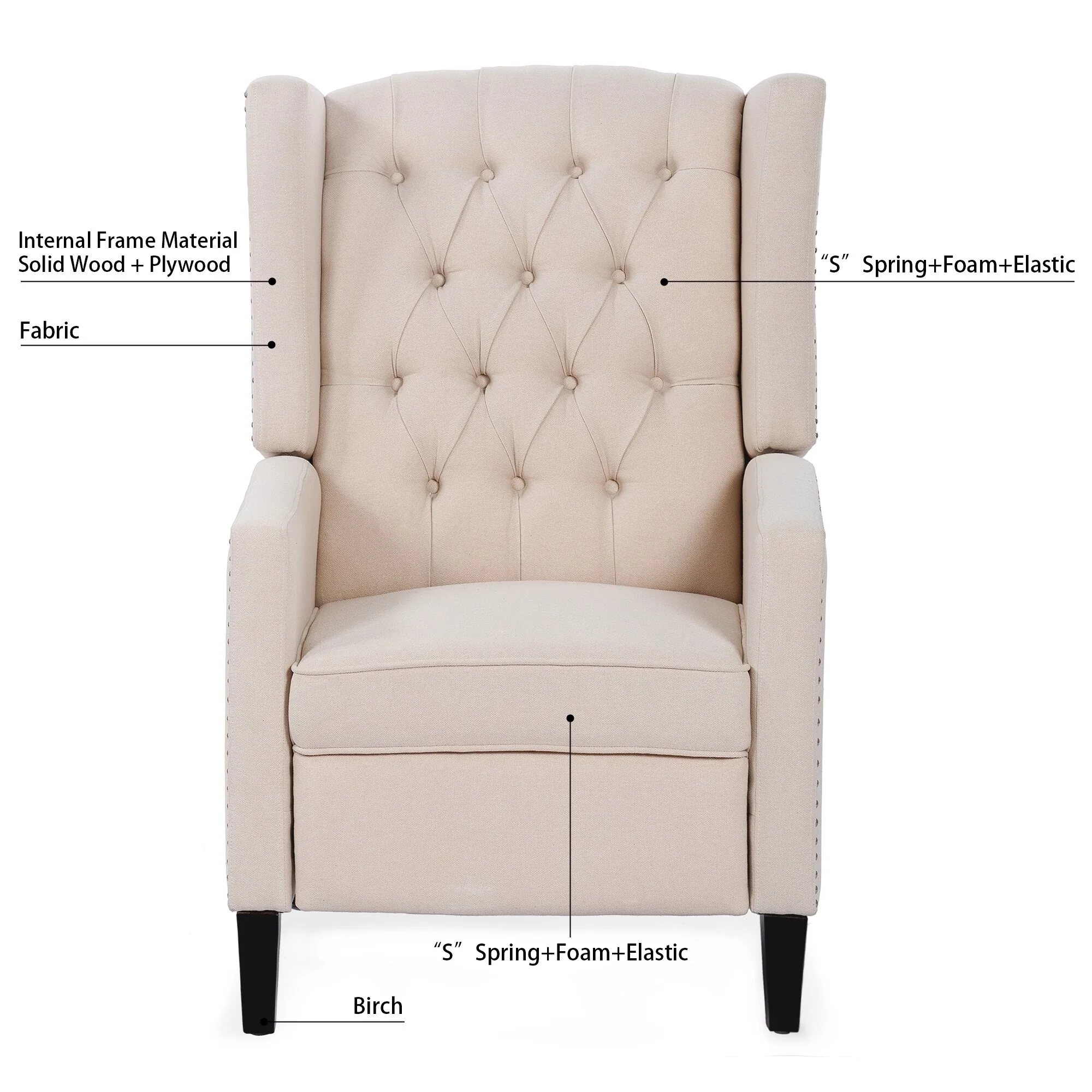 27.16 Wide Manual Wing Chair Recliner