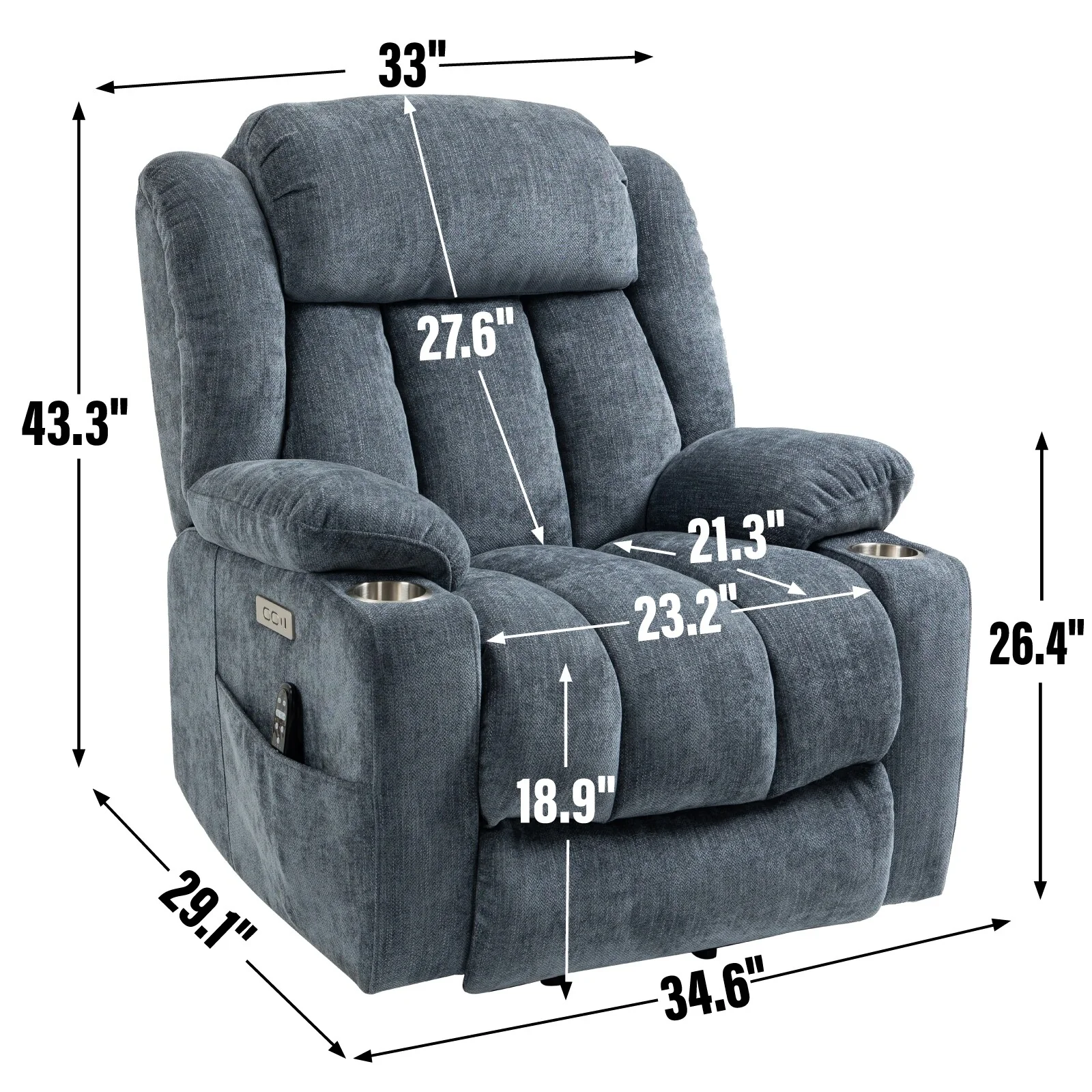 Chenille Power Lift Recliner Chair