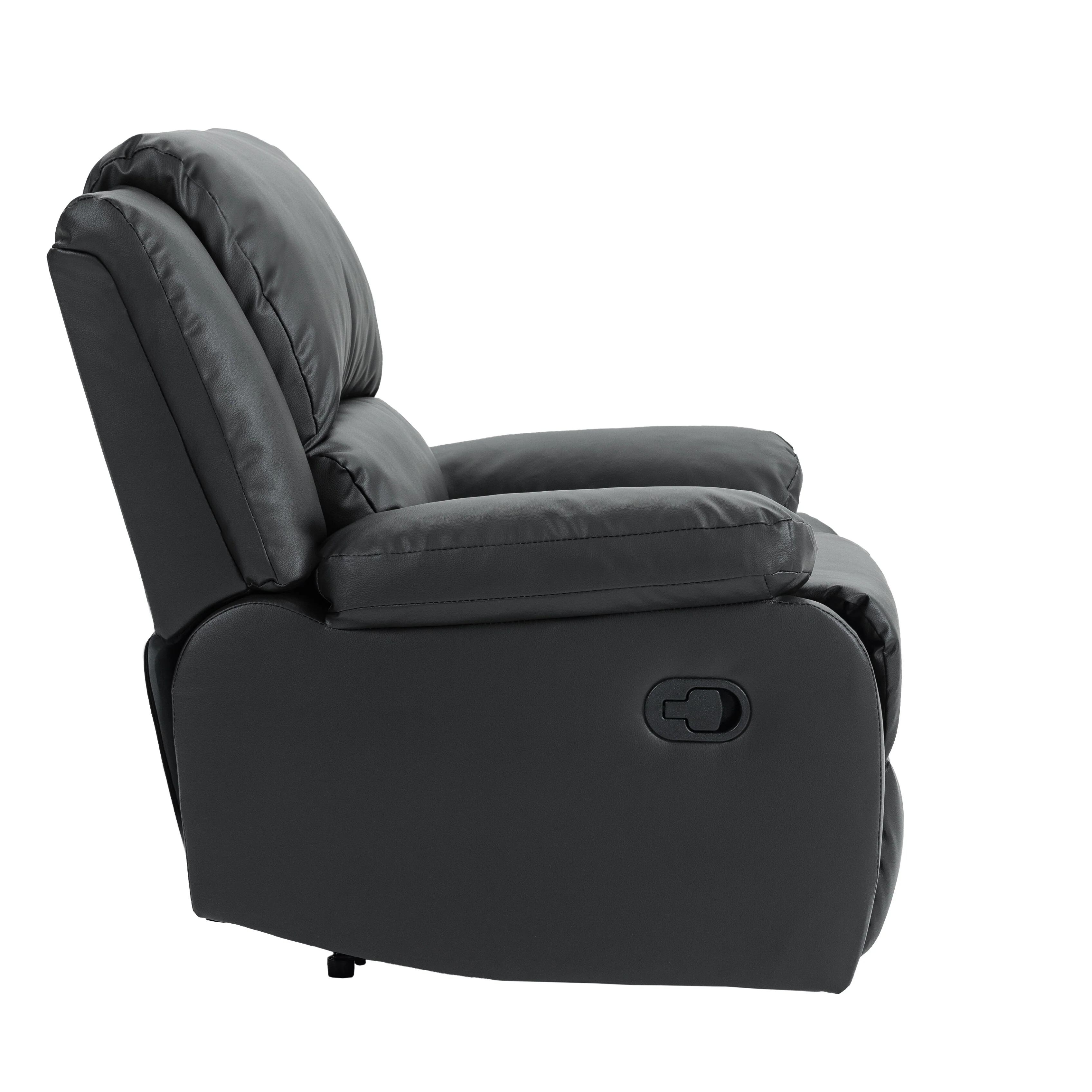 Vegan Leather Upholstered Push Back Manual Recliner Chair