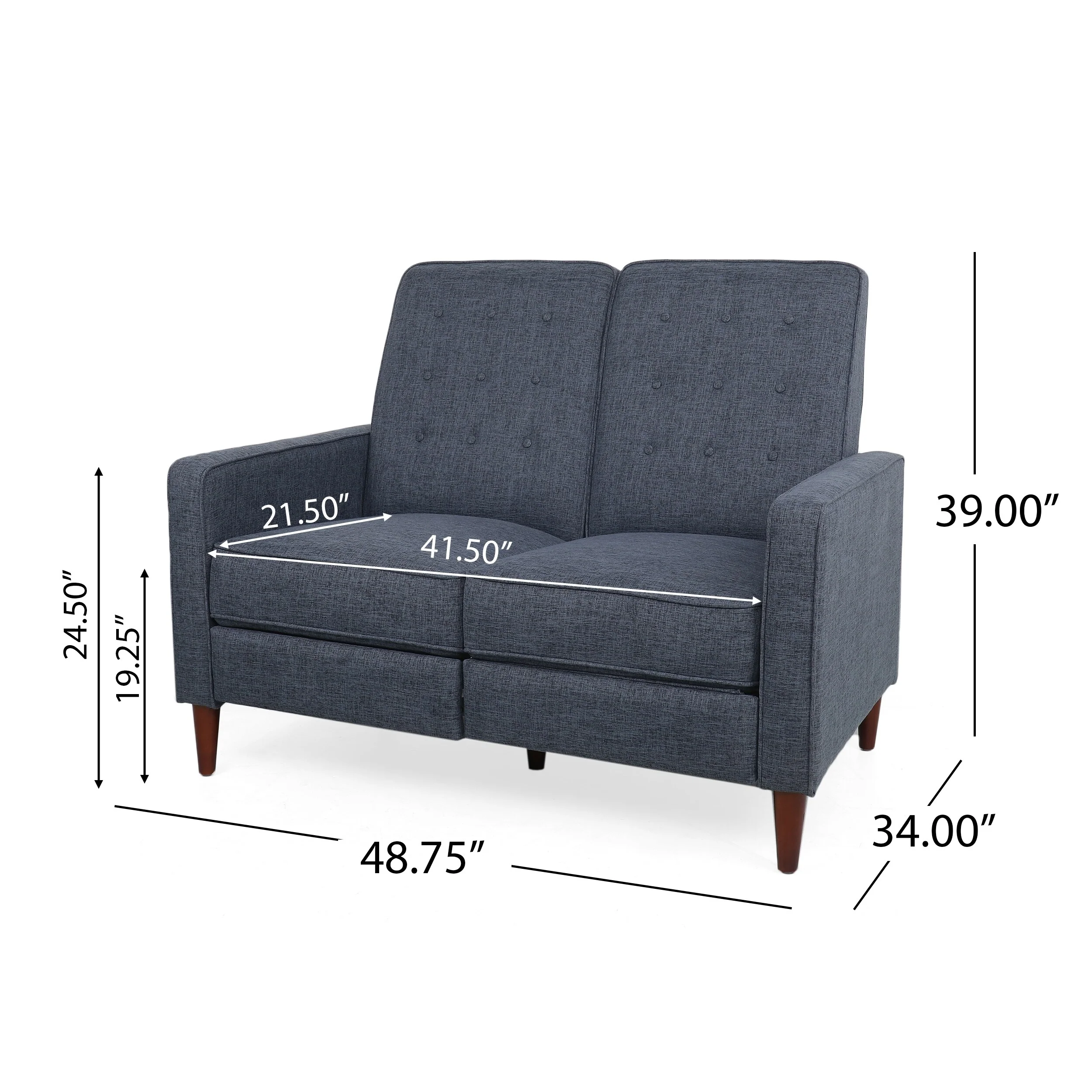 Denison Upholstered Loveseat Pushback Recliner by Christopher Knight Home