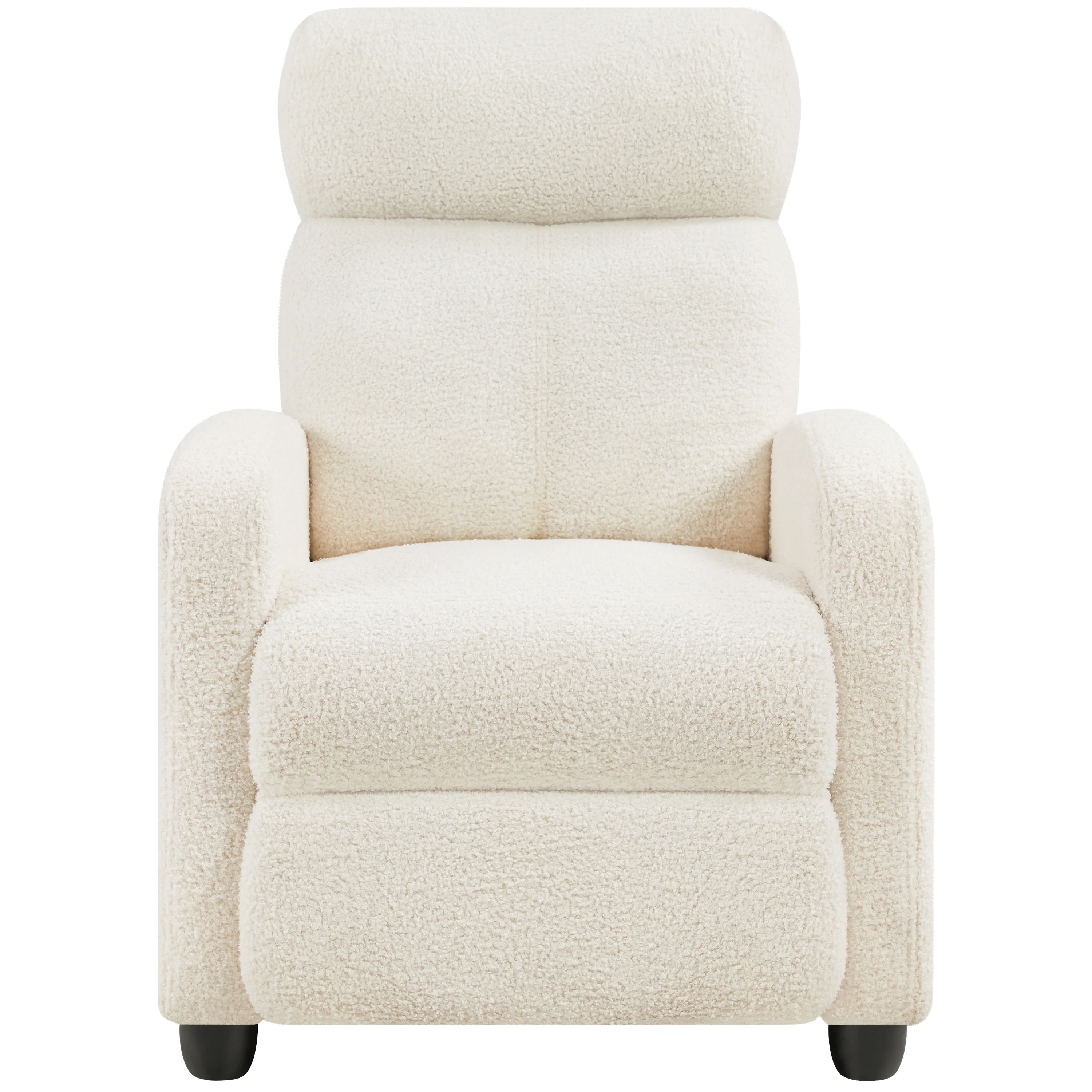 Yaheetech Upholstered Boucle Recliner Sofa Adjustable Reclining Chair, Ivory