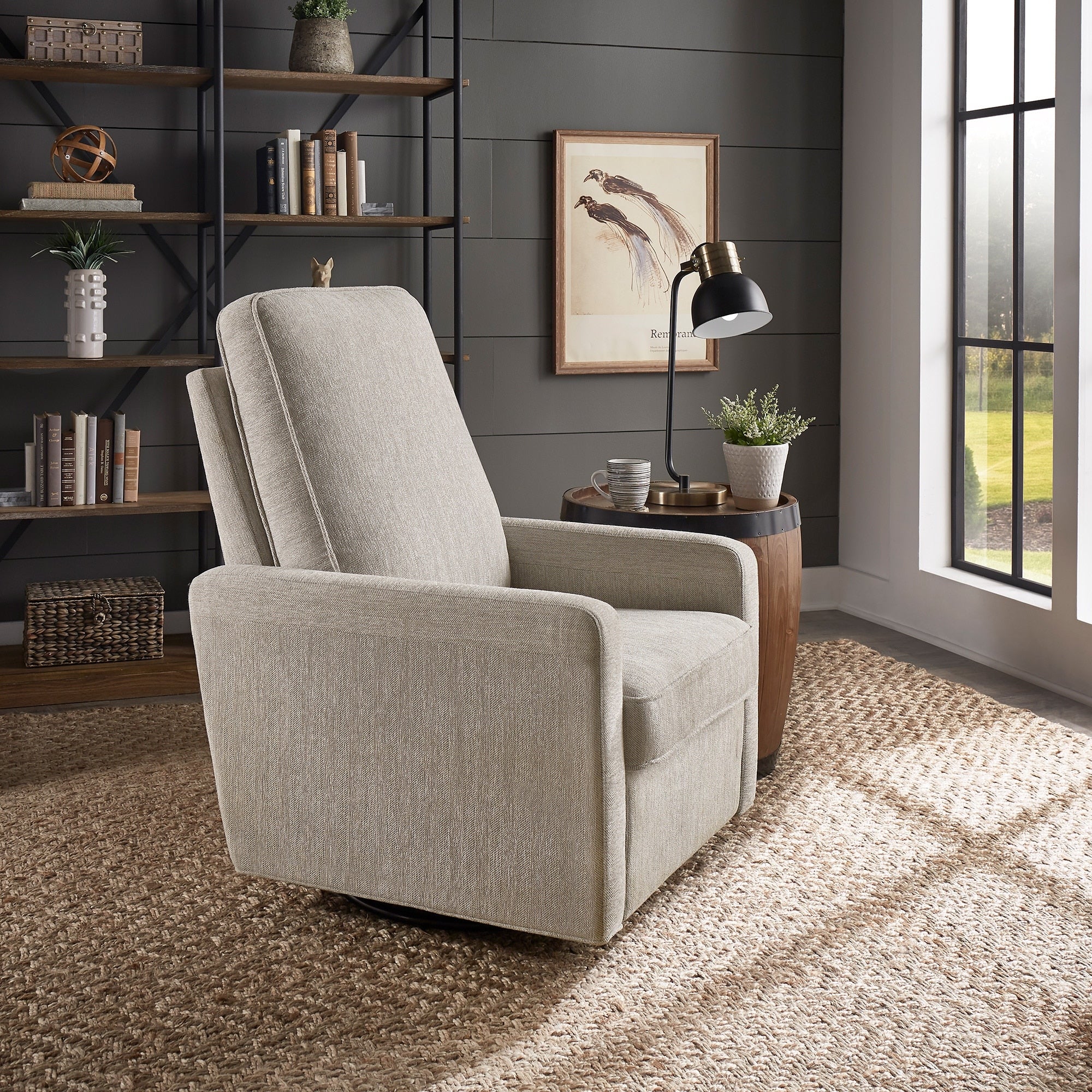 Cadeau Push Back Swivel Recliner Chair by iNSPIRE Q Modern