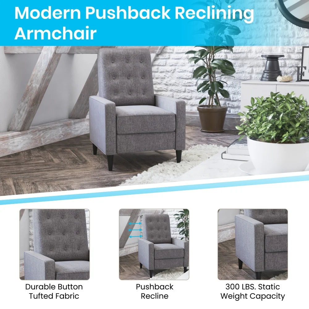 Pushback Recliner with Button Tufted Back