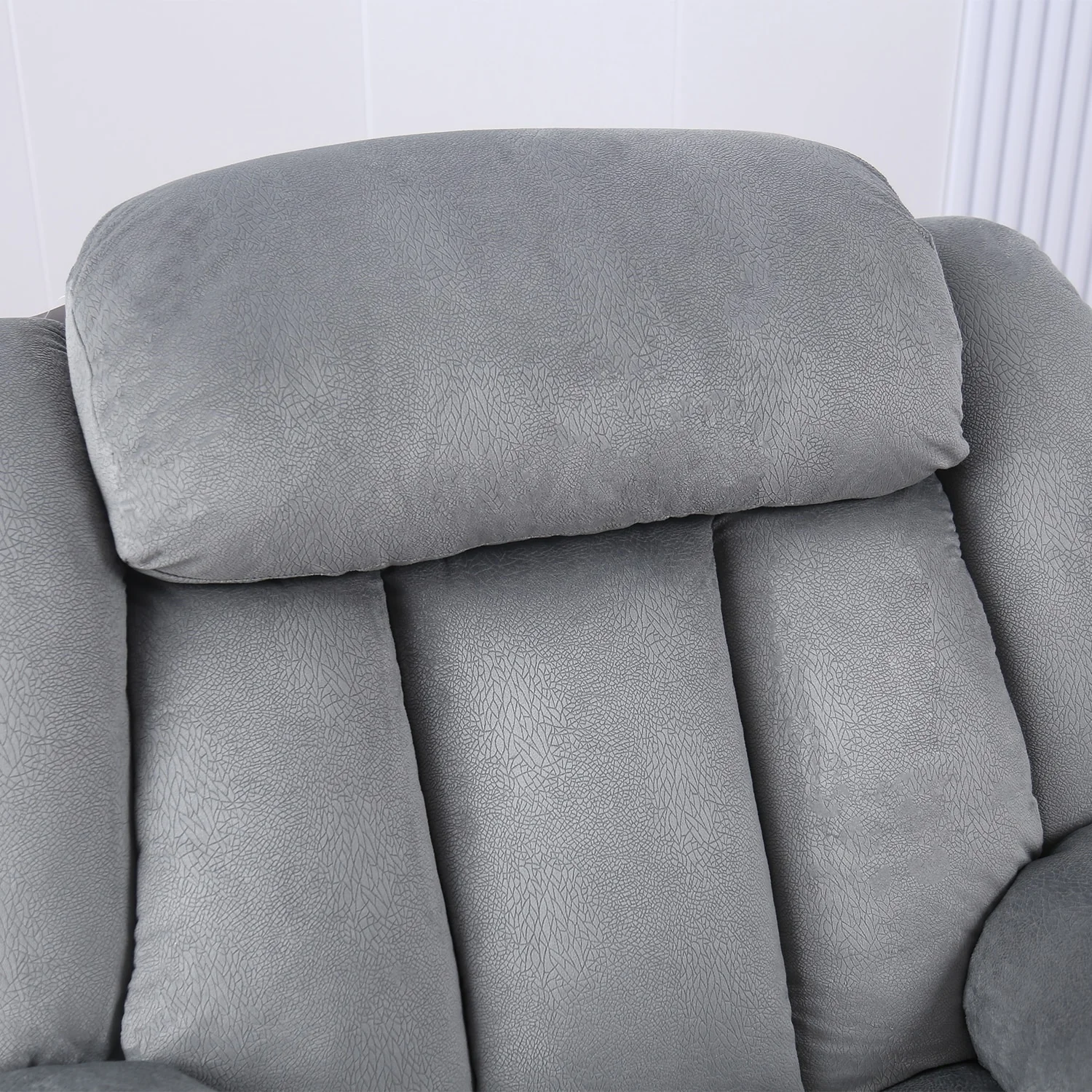 Soft Fabric Overstuff Manual Recliner with Massager and Heat