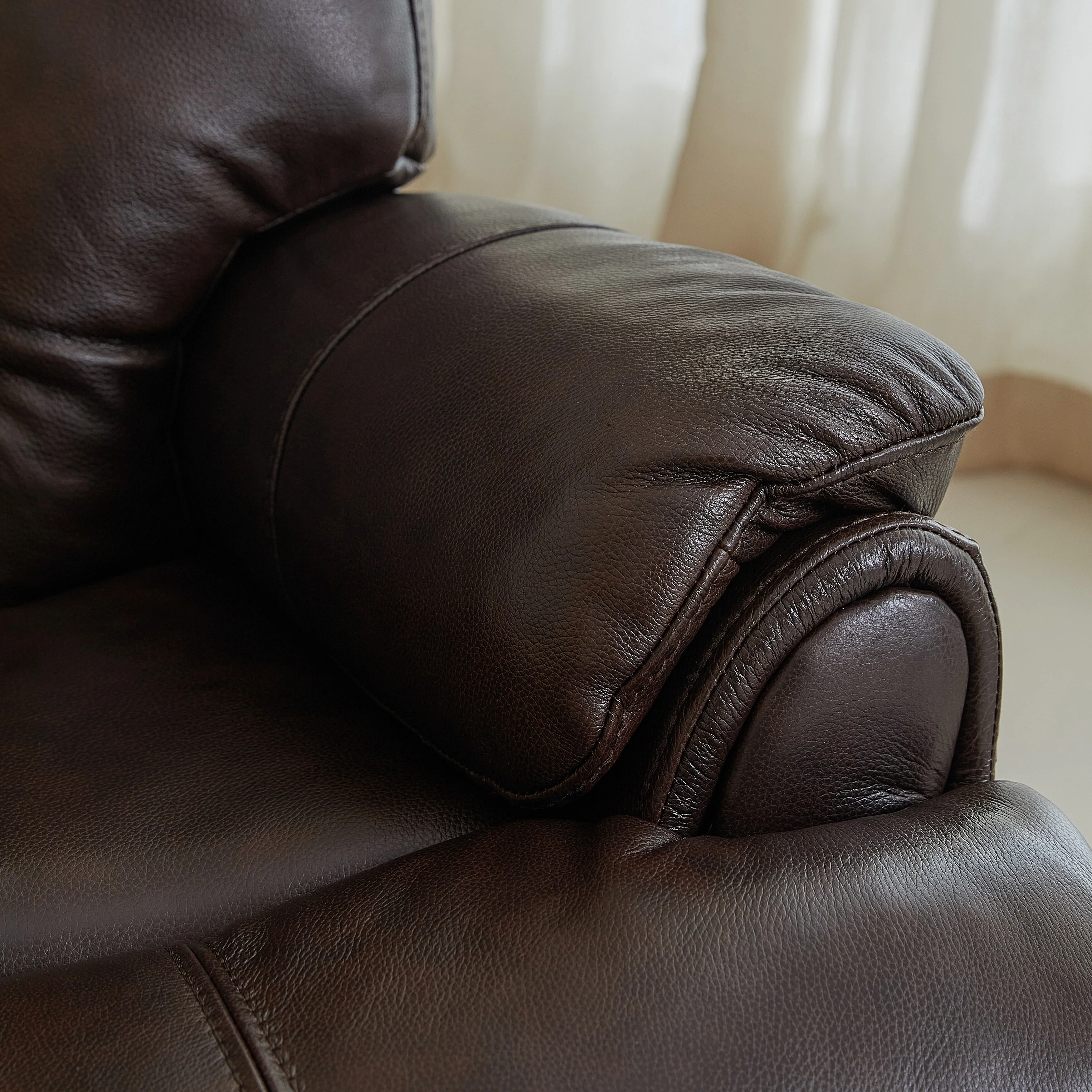 Genuine Top Grain Adjustable Headrest Extendable Footrest Zero Gravity Reclin Power Recliner